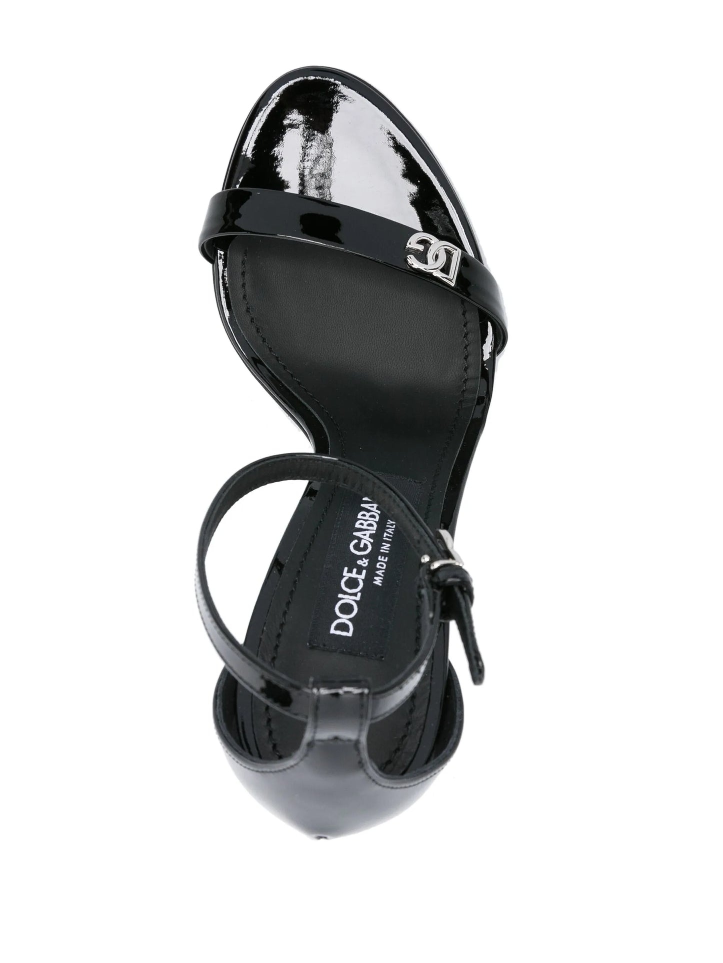 logo-plaque patent sandals