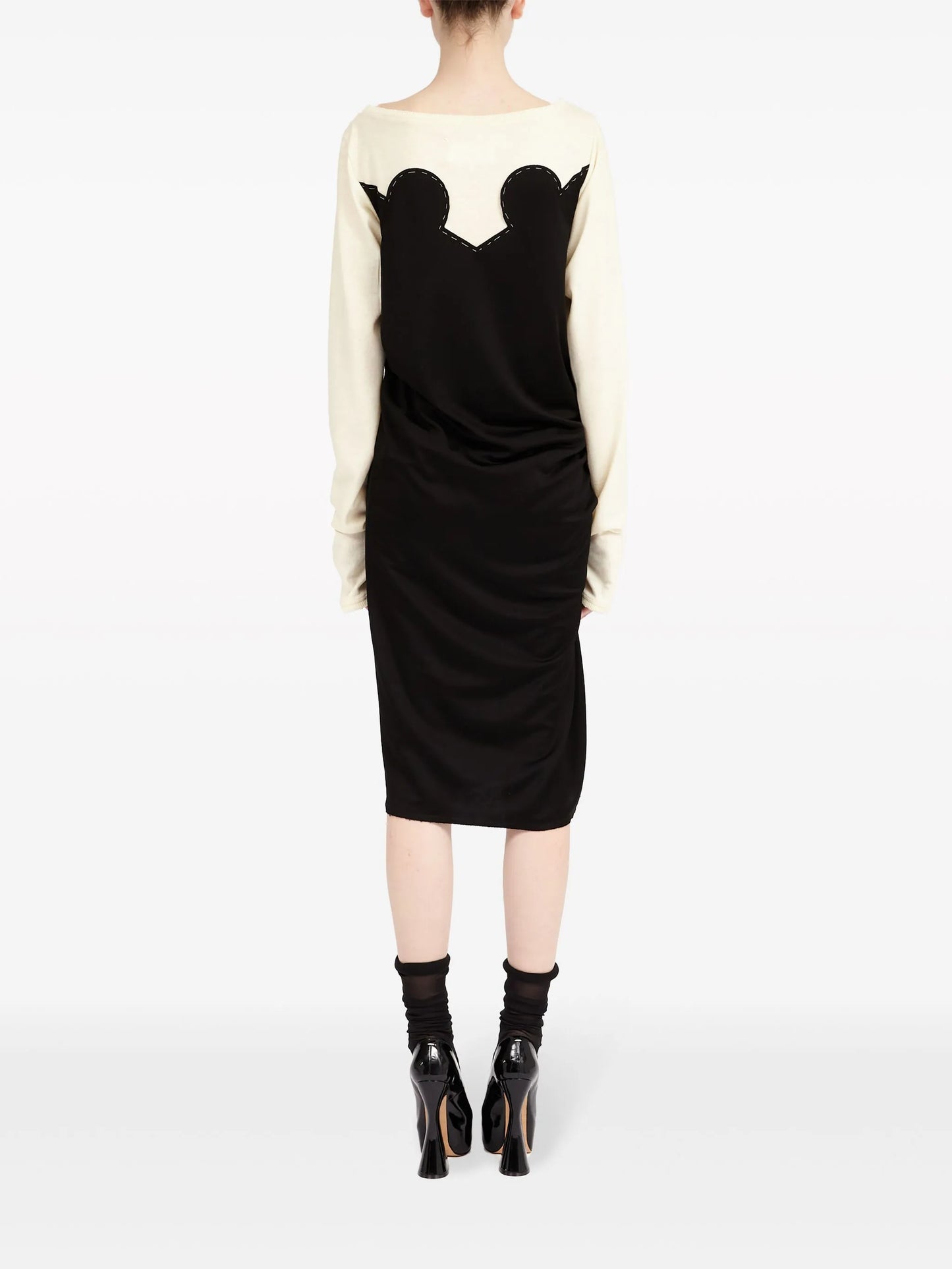Spliced-jersey midi dress