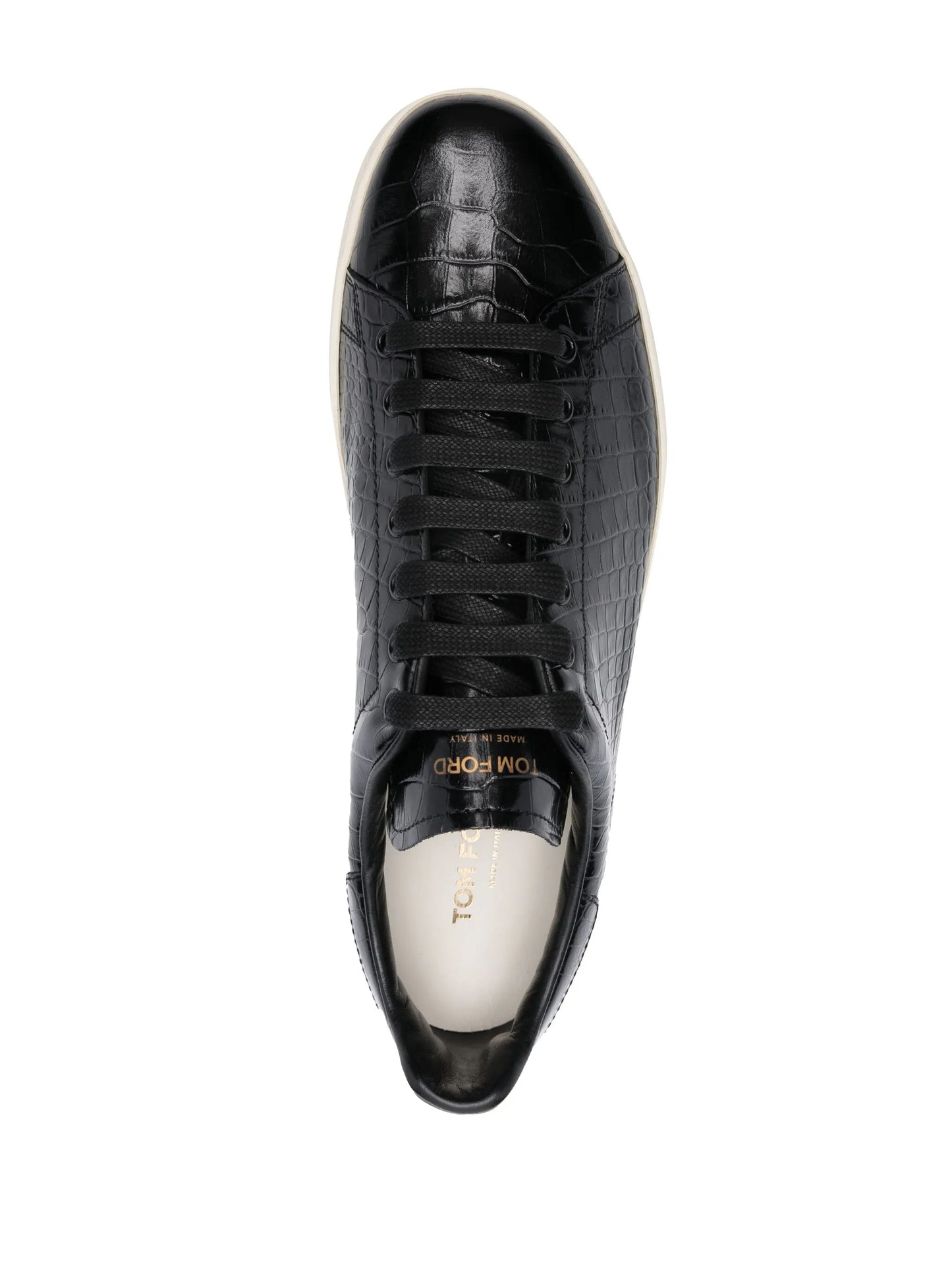 crocodile-embossed leather sneakers