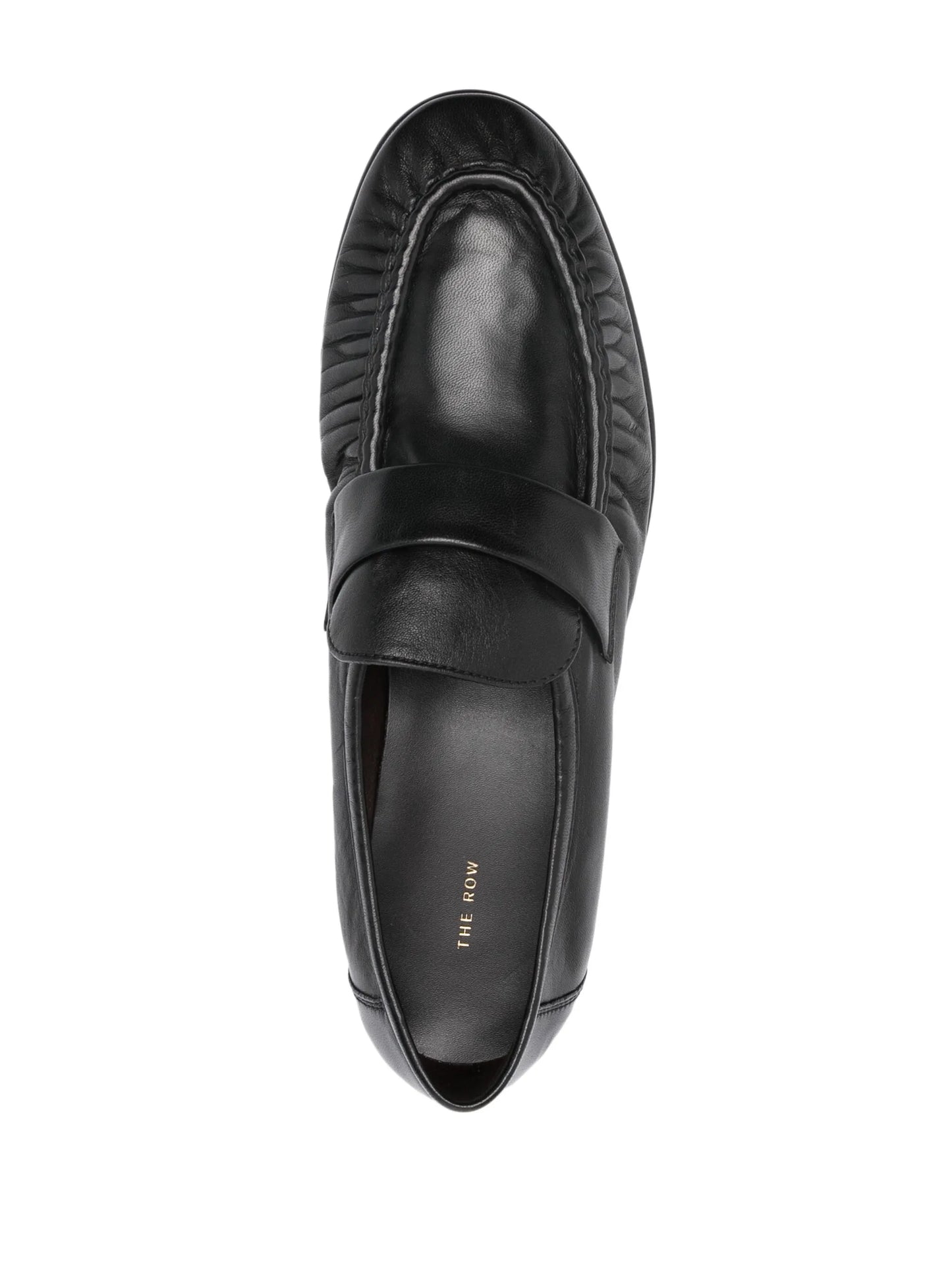 pleated leather loafers