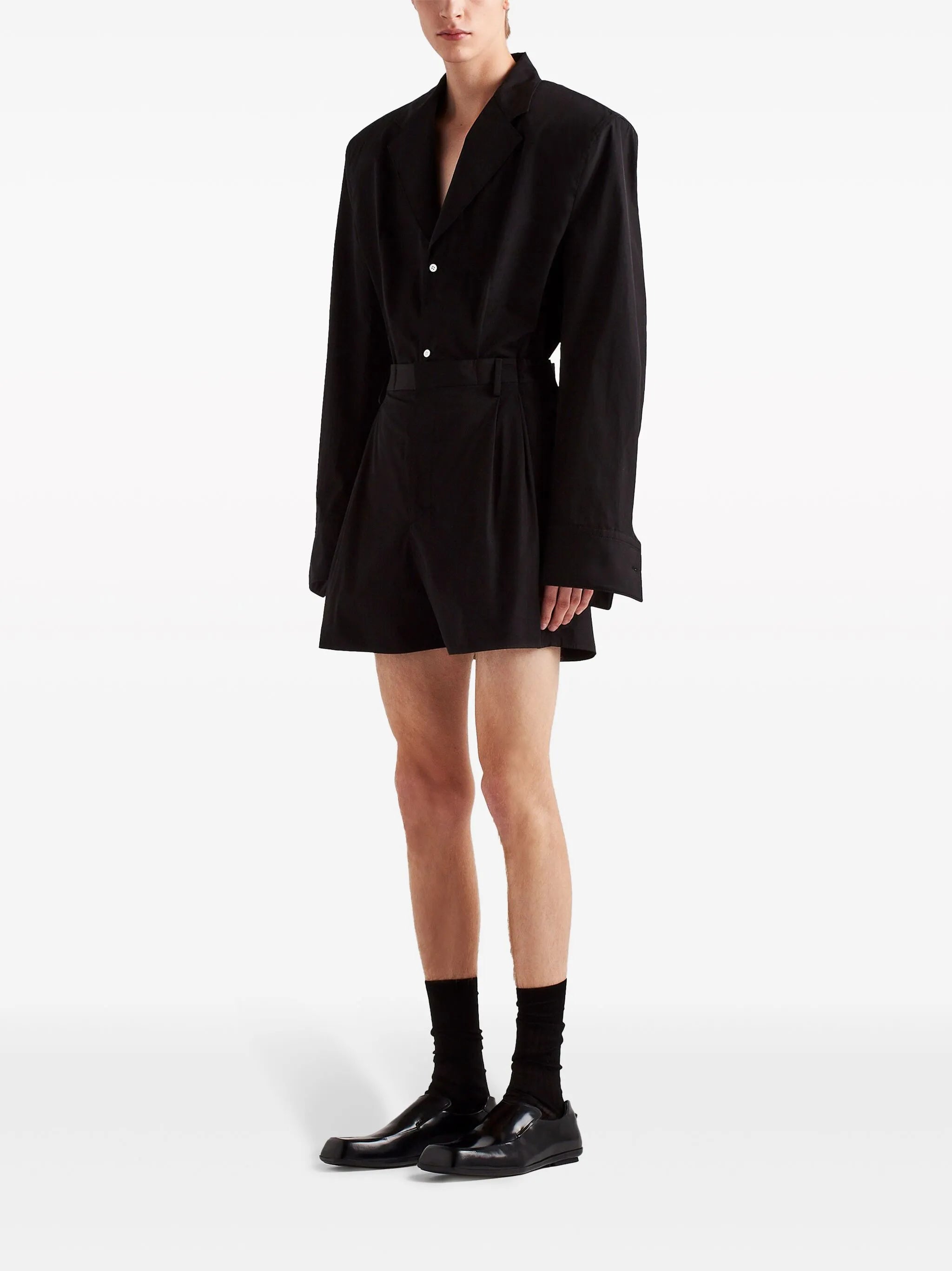 single-breasted cotton blazer