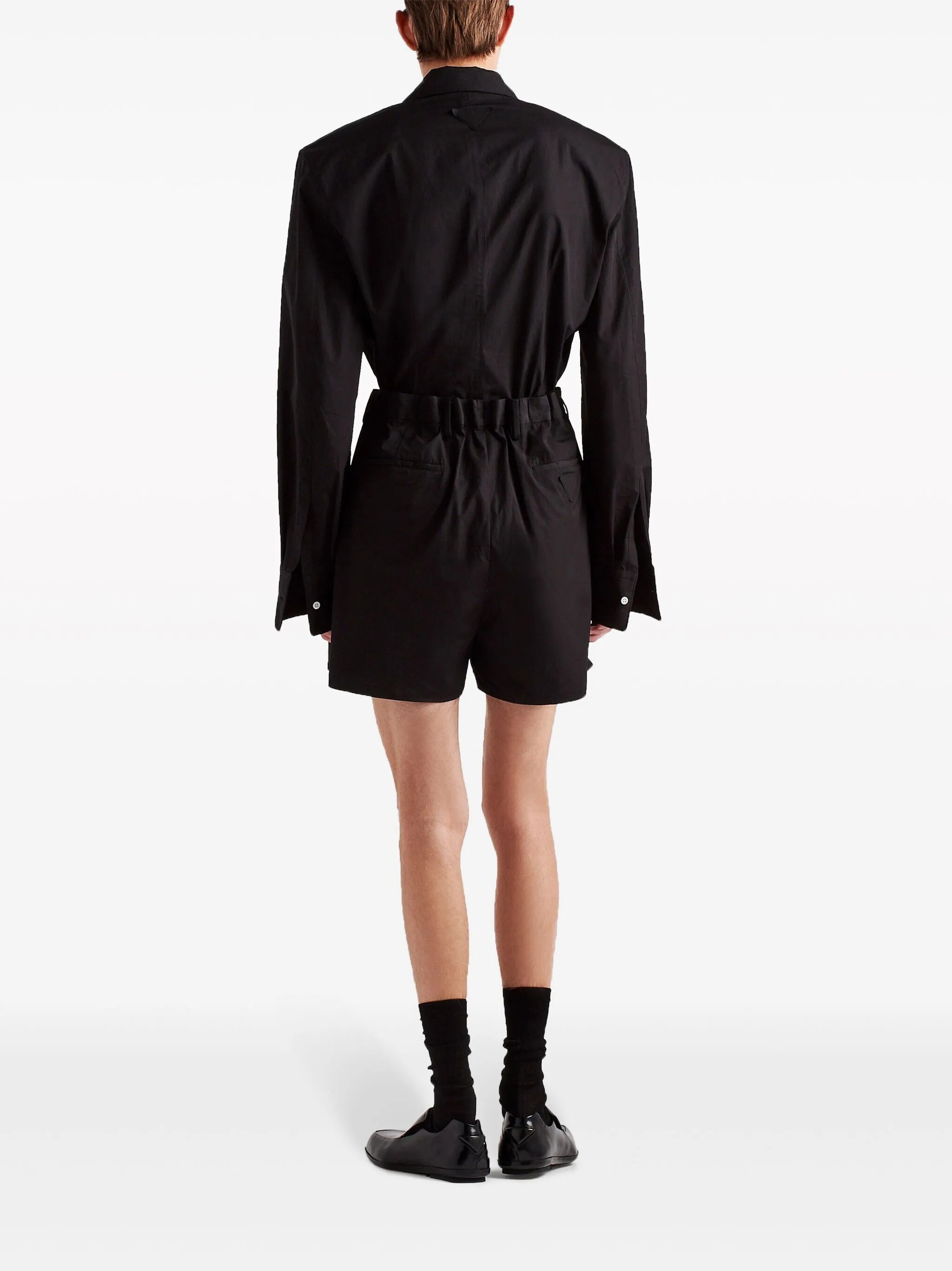 single-breasted cotton blazer