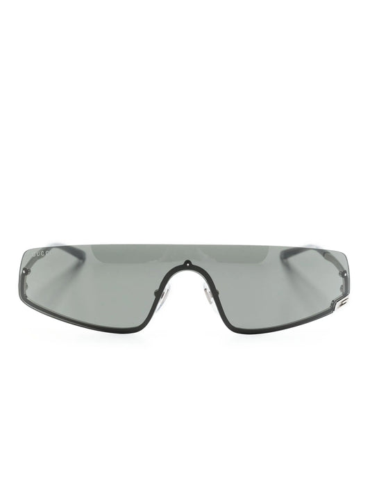 Square-G-motif shield-frame sunglasses