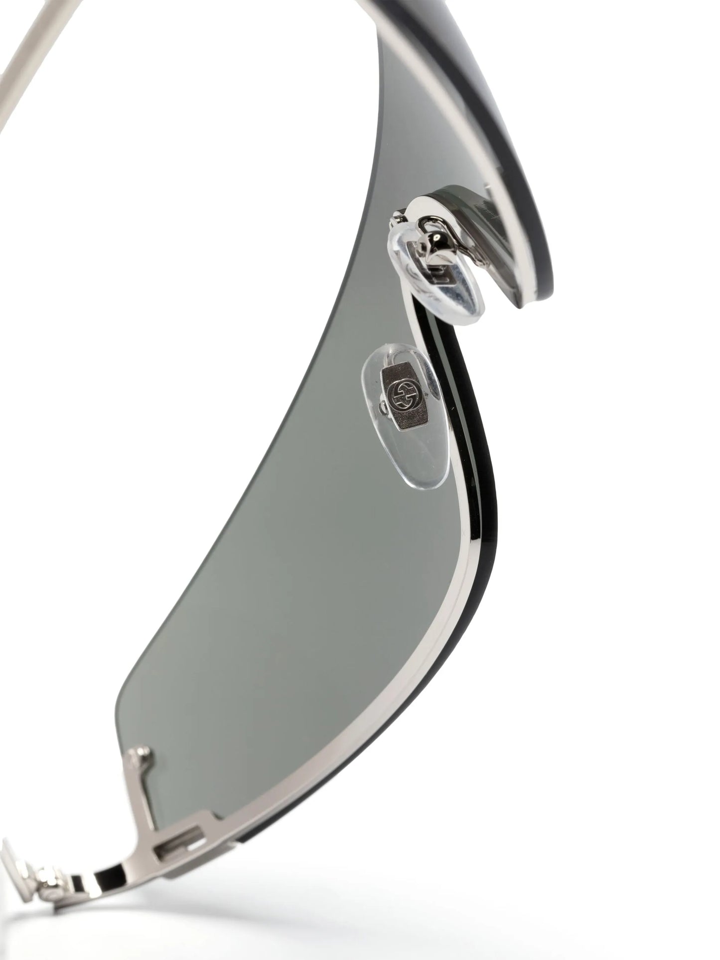 Square-G-motif shield-frame sunglasses
