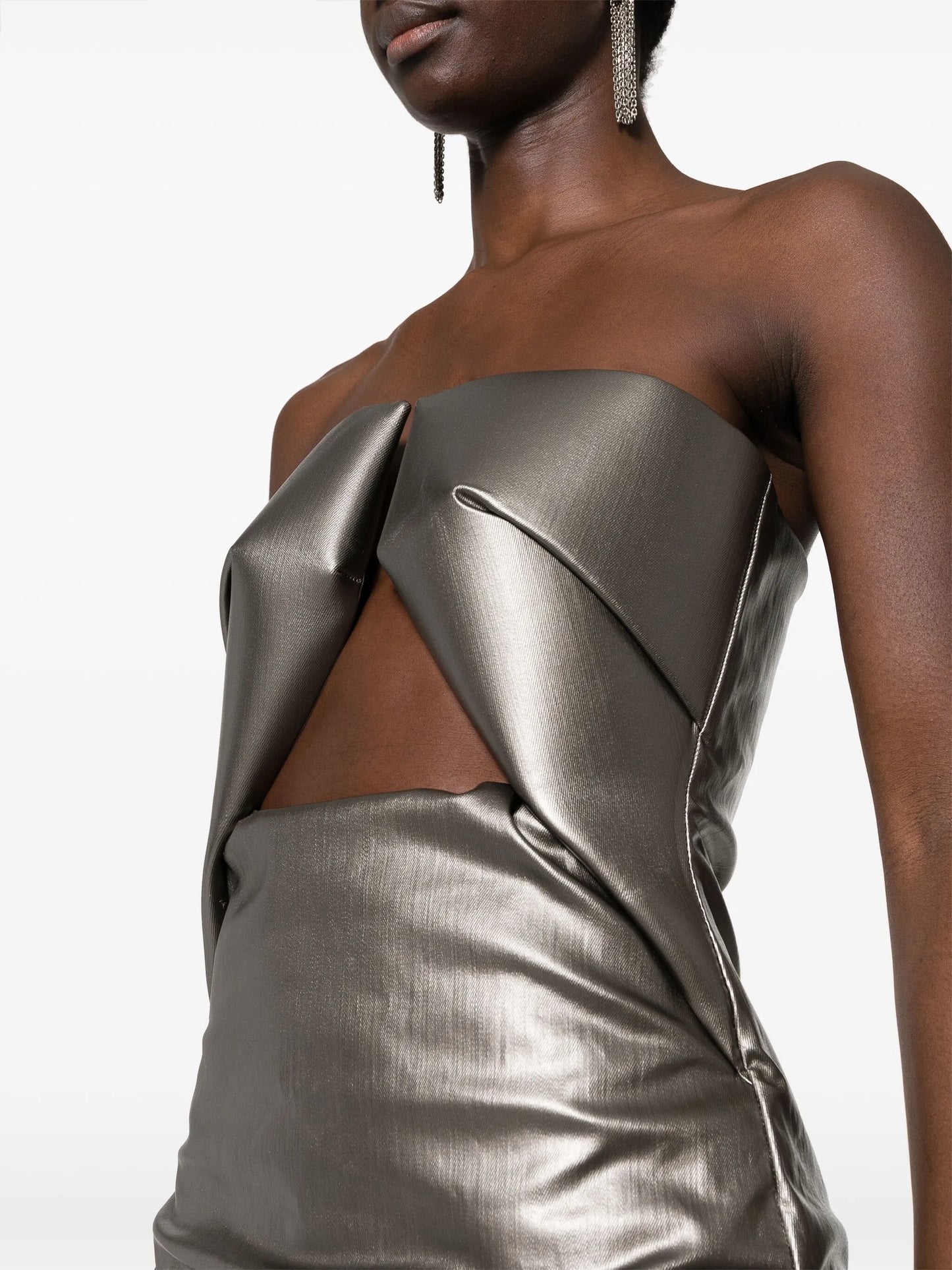 Prong strapless minidress