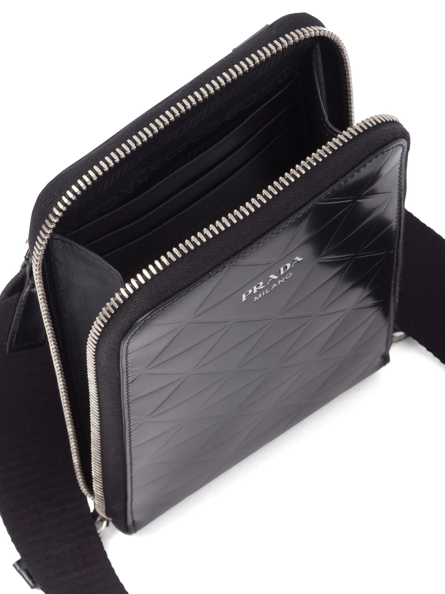 triangle-logo leather phone case