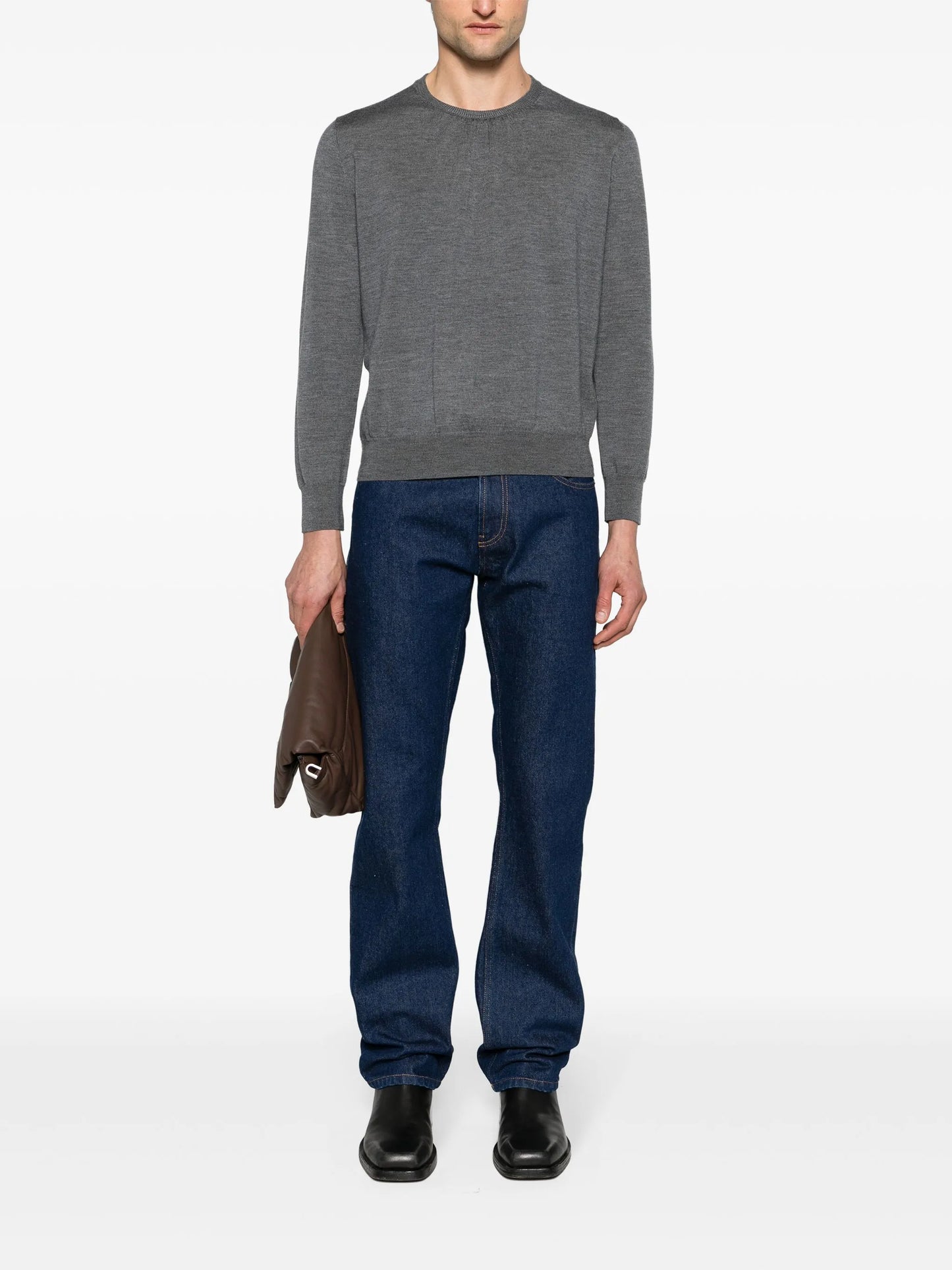 ruched-detail wool jumper