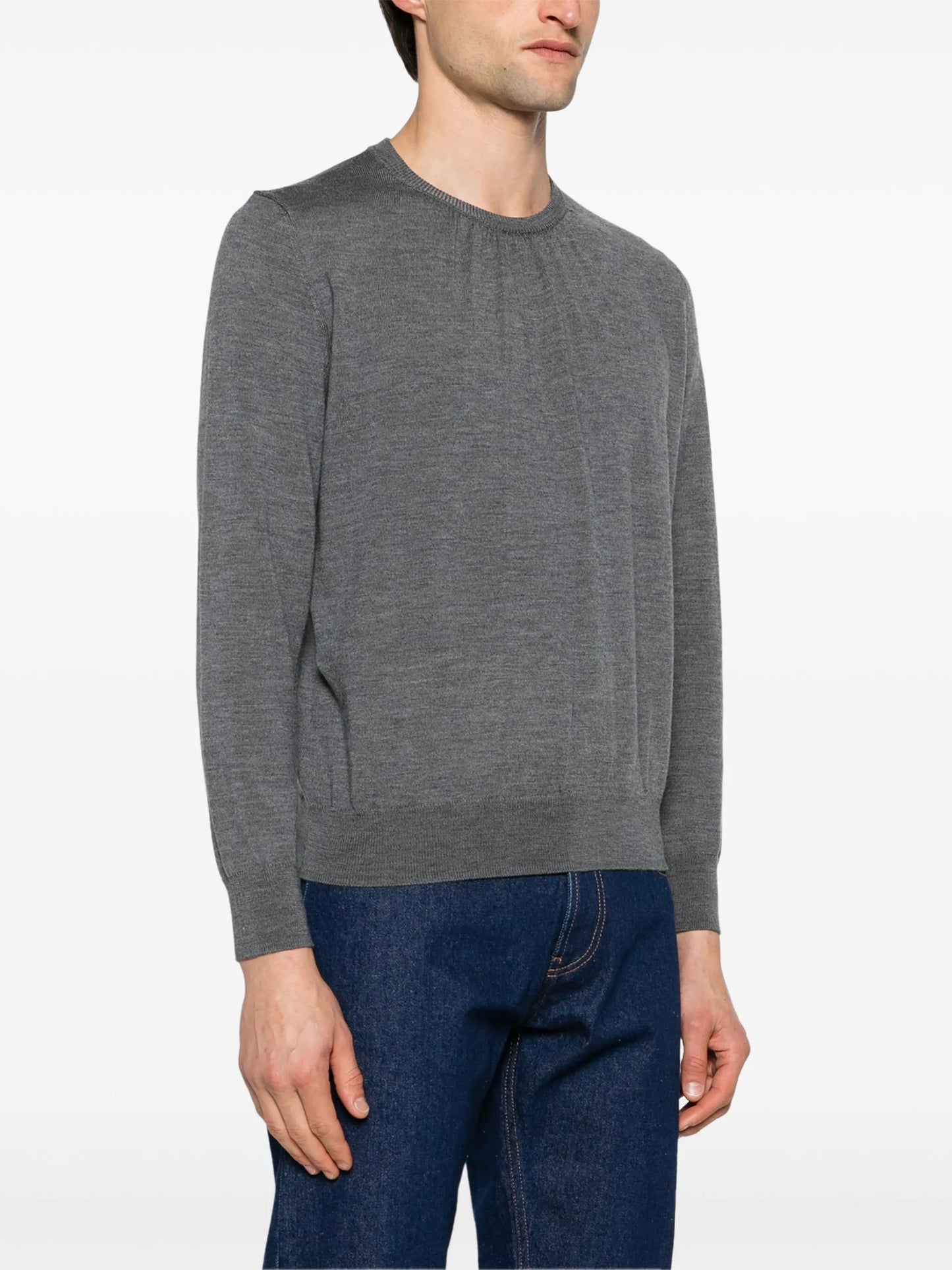 ruched-detail wool jumper