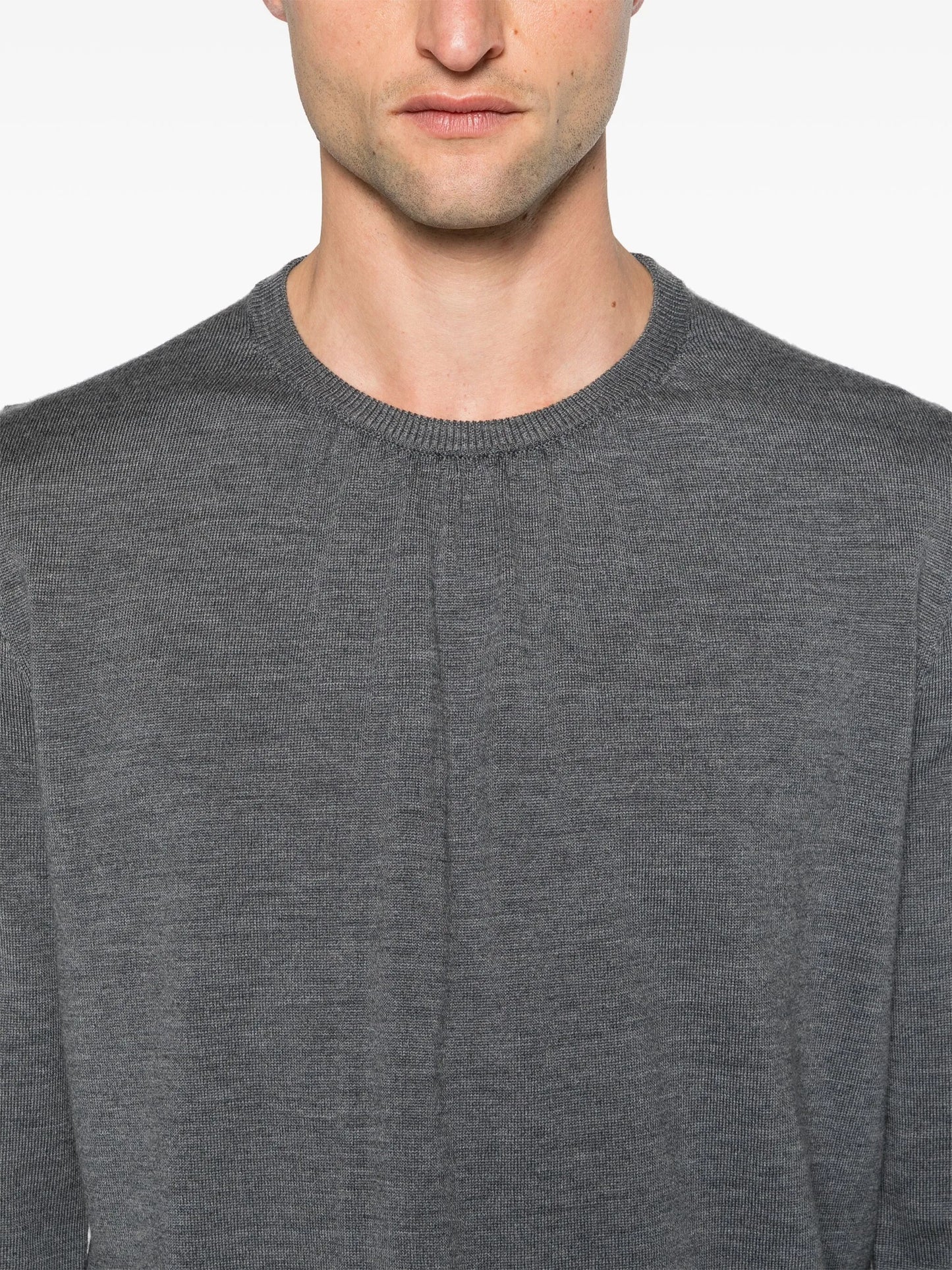 ruched-detail wool jumper