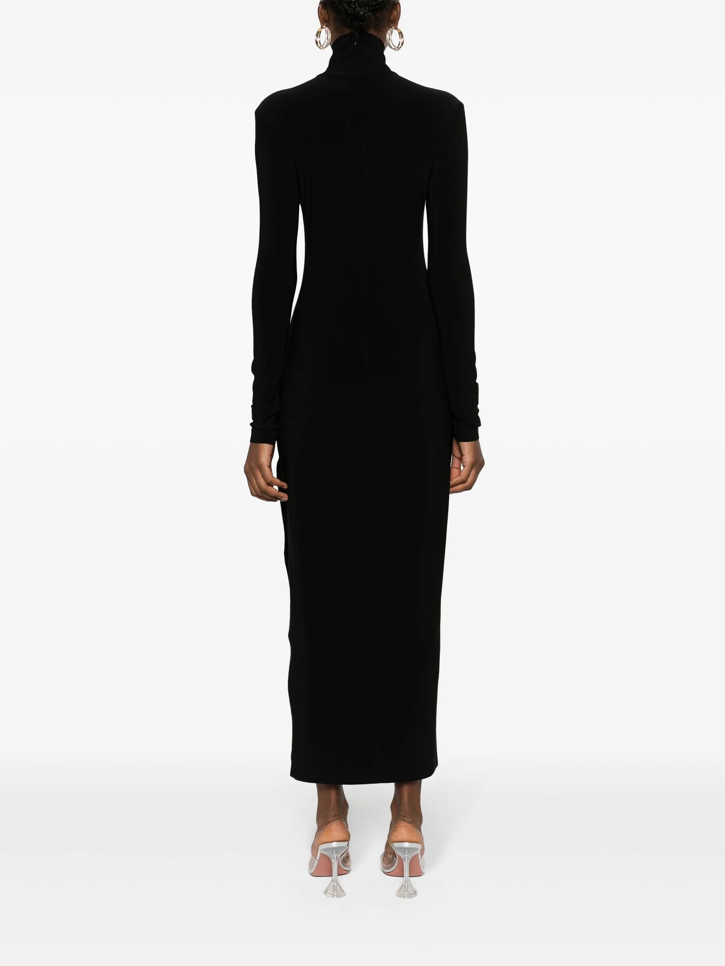 side-slit stretch-jersey maxi dress