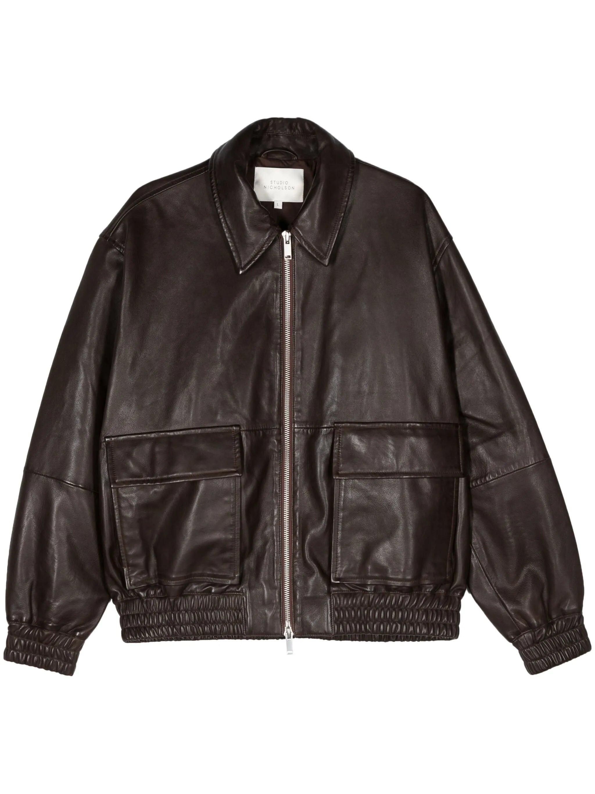 Piston leather zip-up jacket