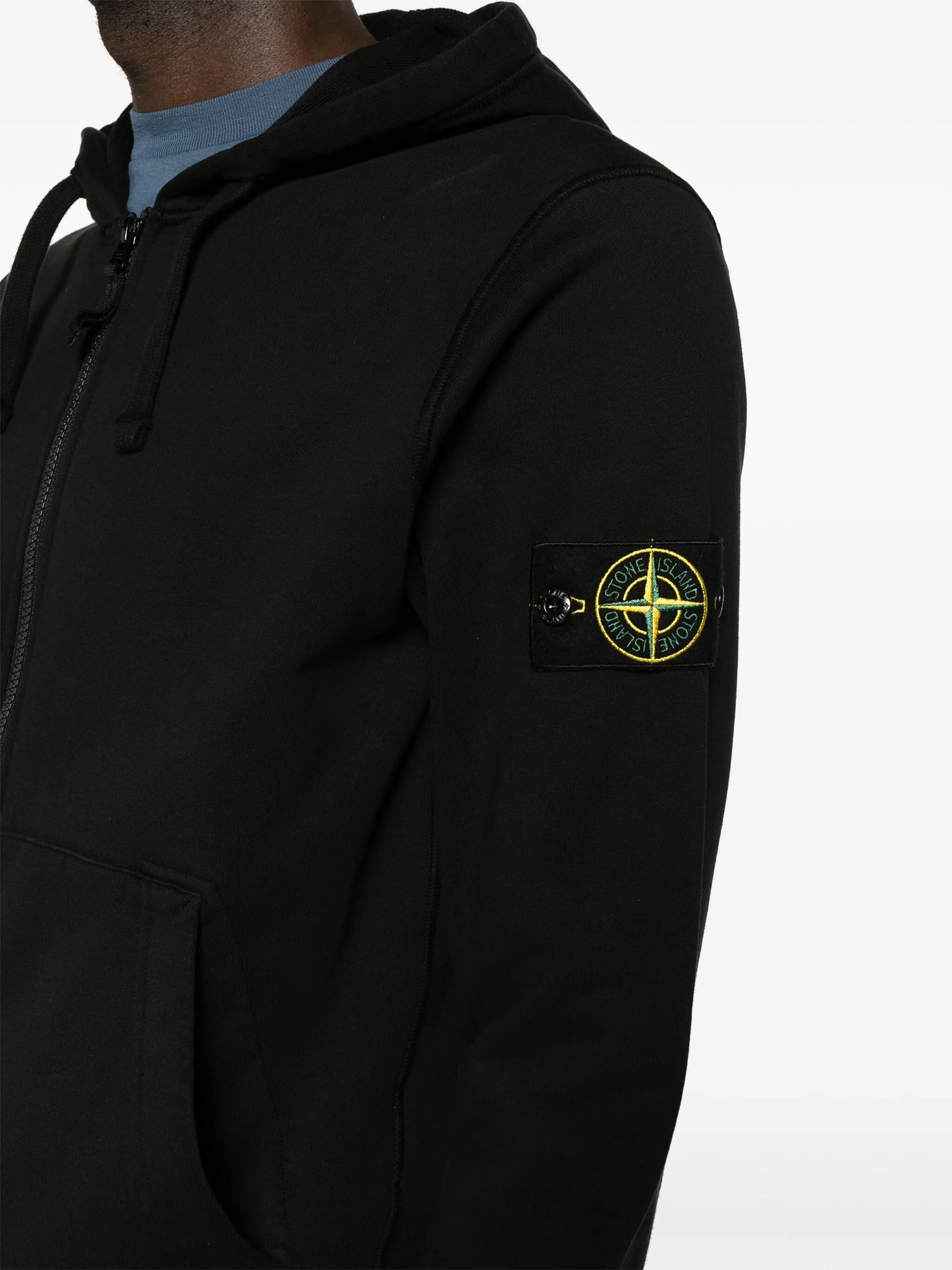 Compass-badge cotton hoodie