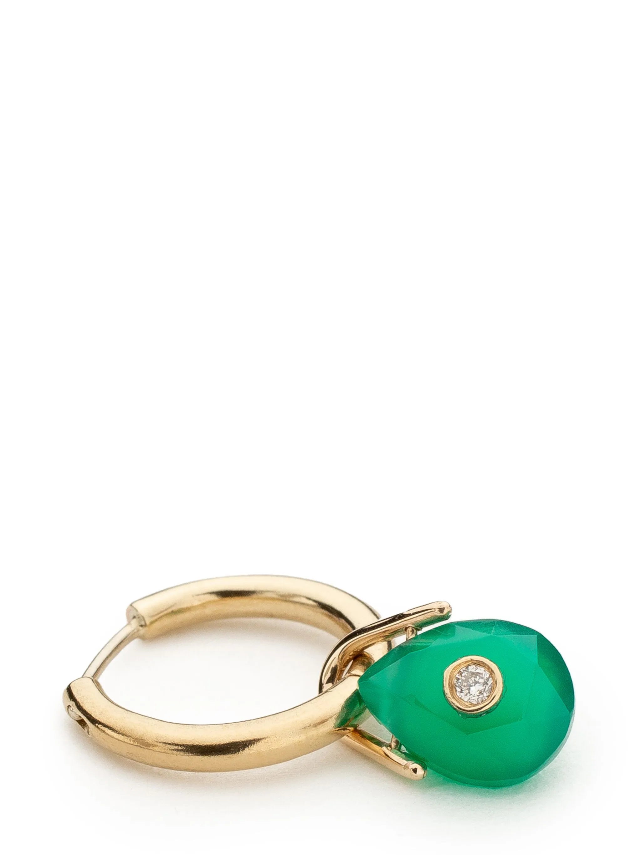 9kt yellow gold Orso green onyx earring