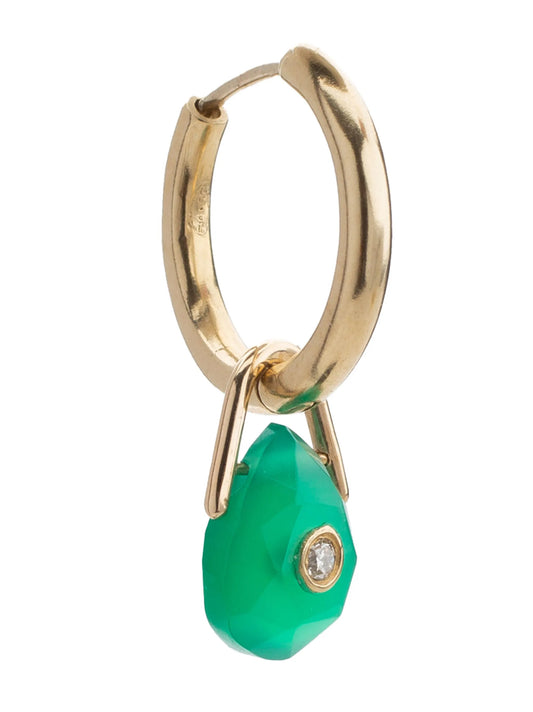 9kt yellow gold Orso green onyx earring