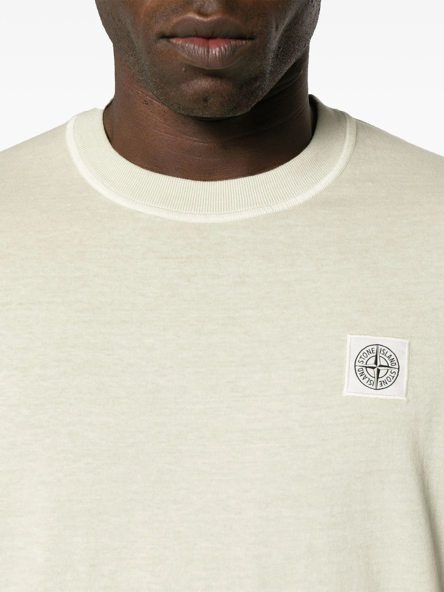 Compass-patch cotton T-shirt