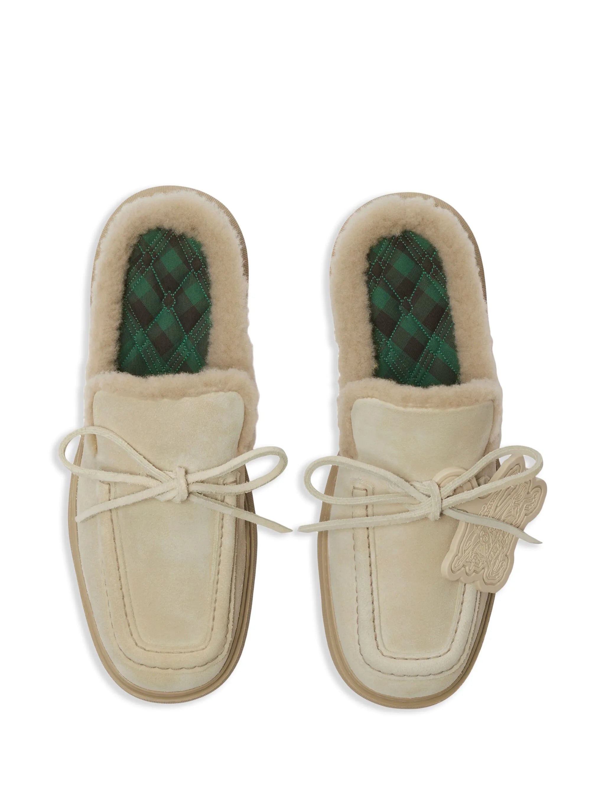 logo-charm suede mules