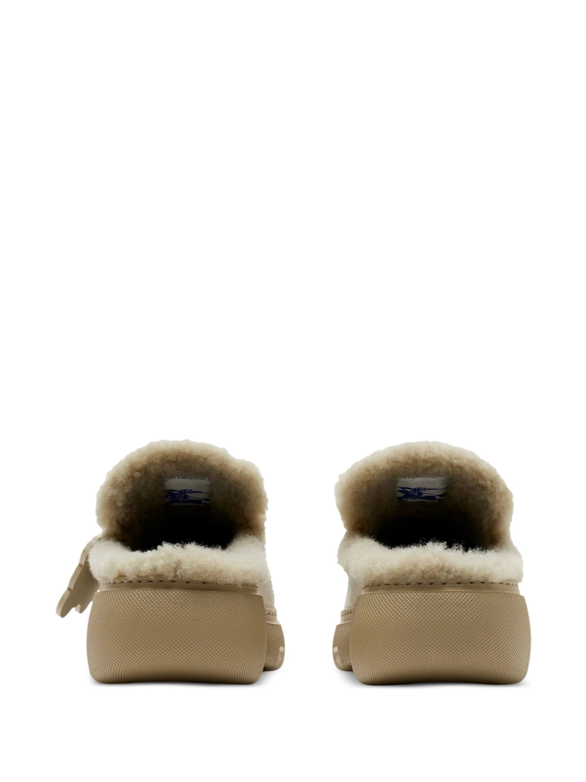 logo-charm suede mules