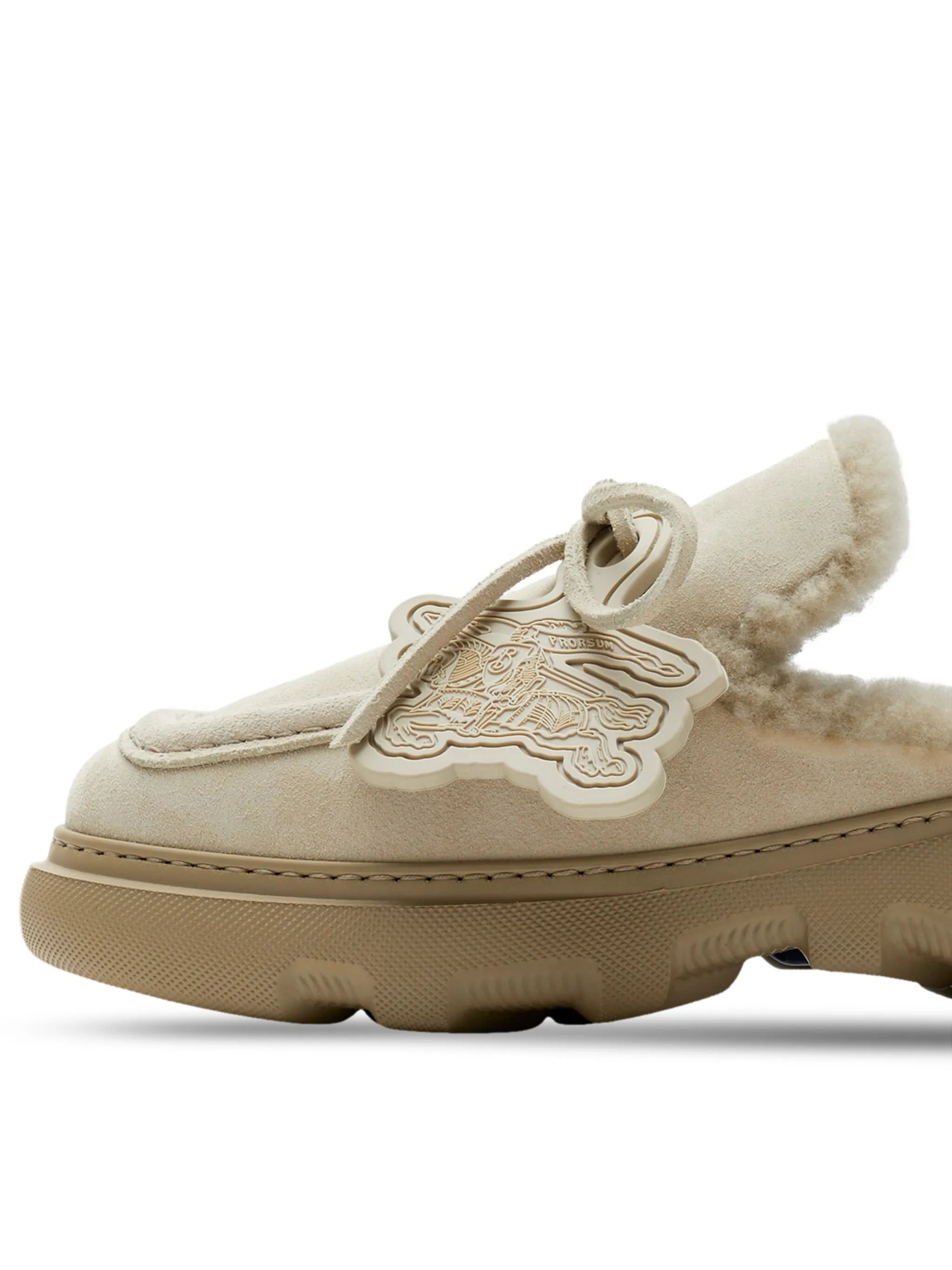 logo-charm suede mules