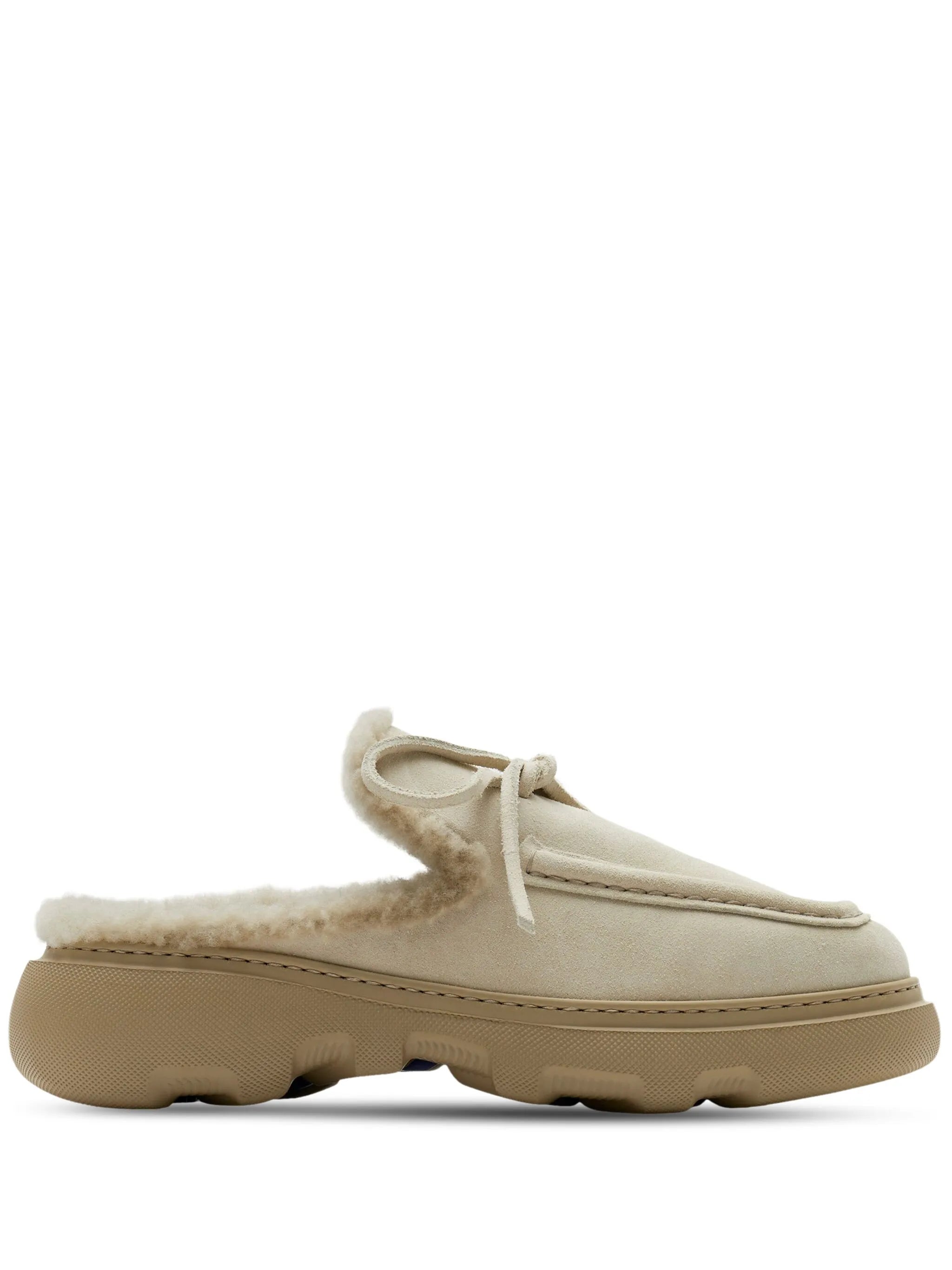logo-charm suede mules