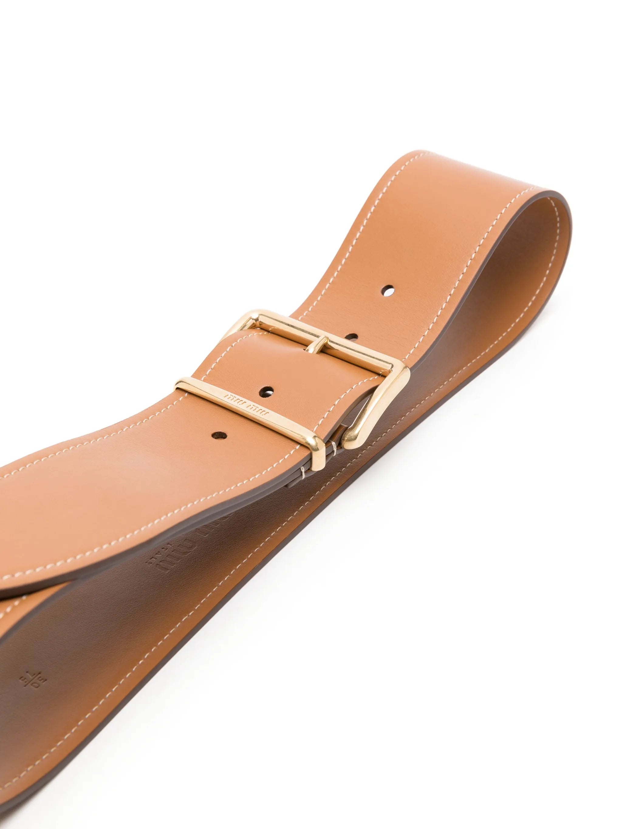 logo-engraved buckle leather belt