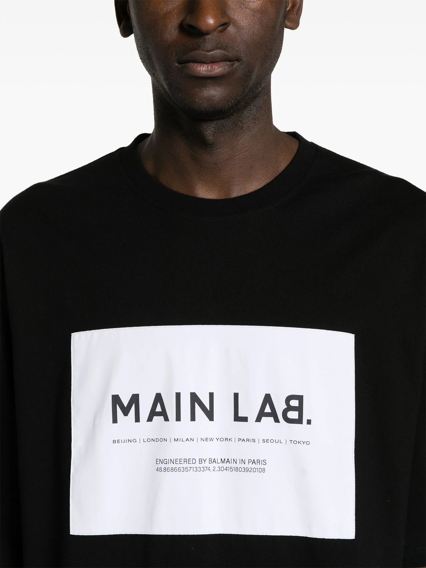 slogan-patch cotton T-shirt