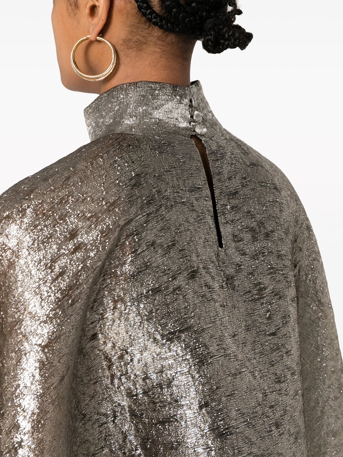 lamé cape dress