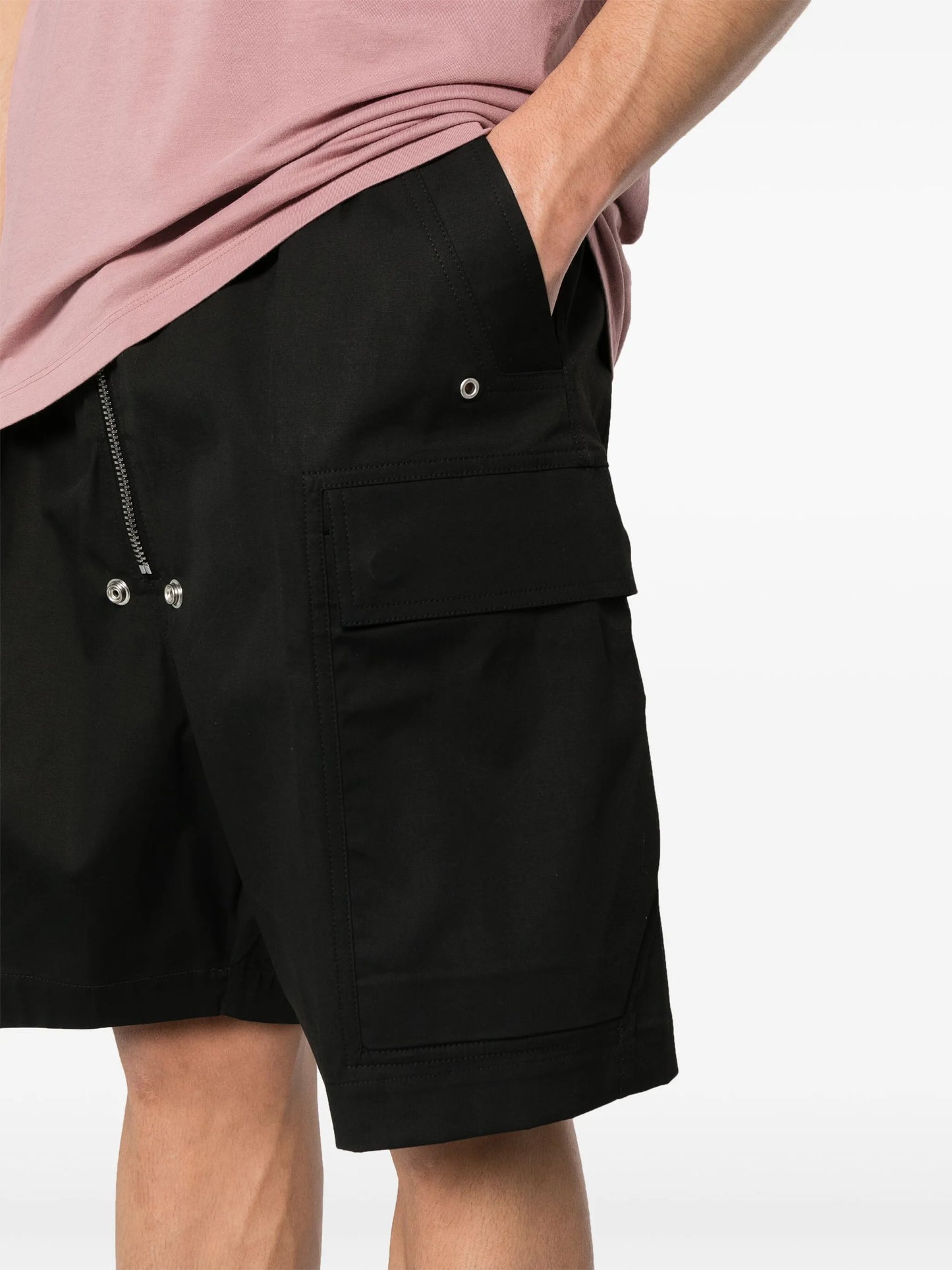 drop-crotch bermuda shorts