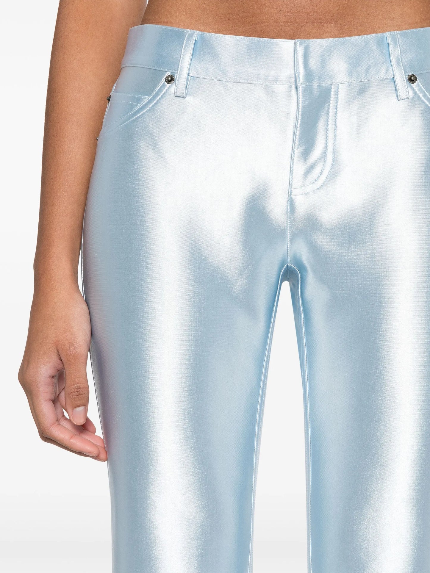 satin flared trousers