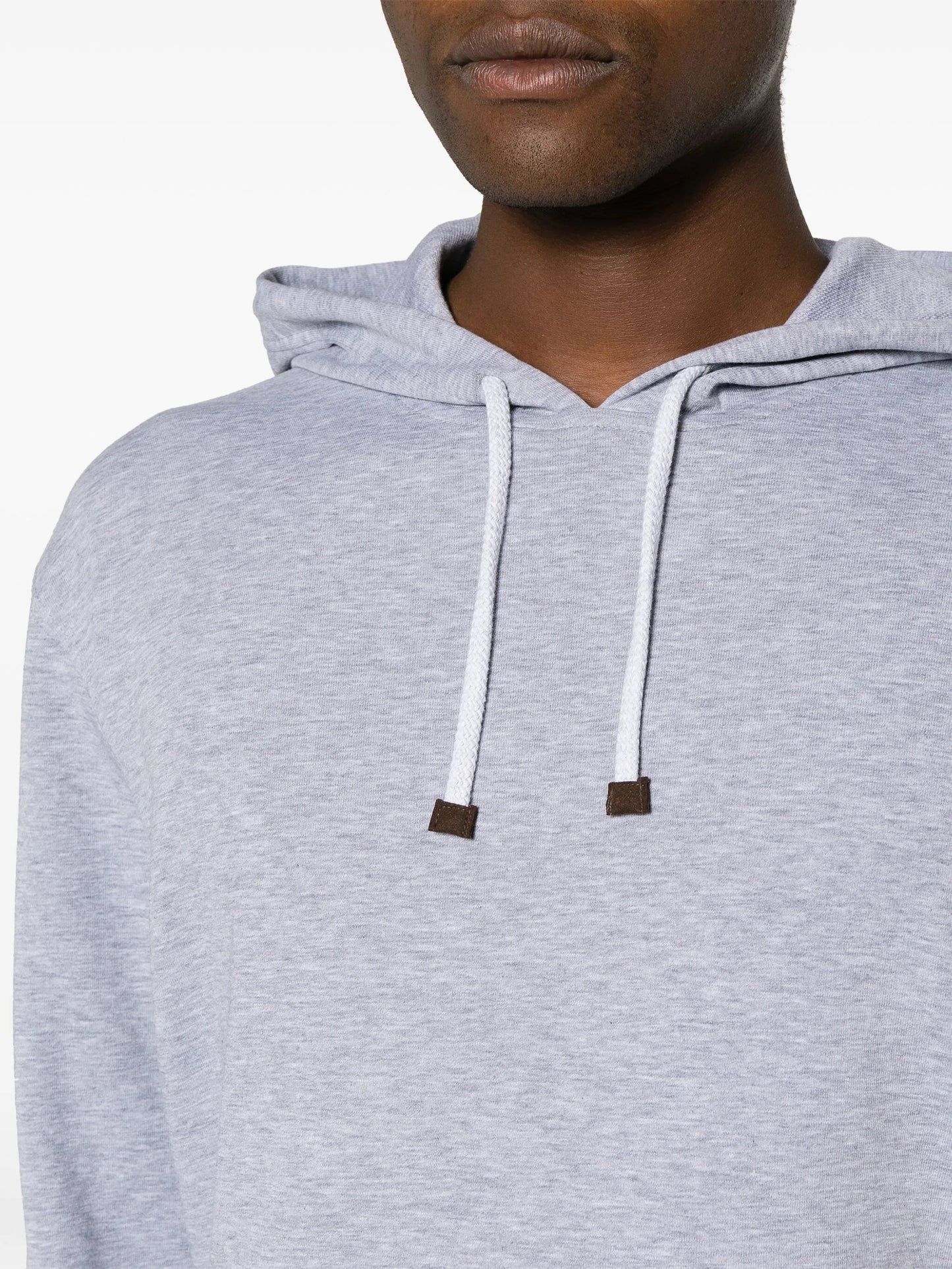 mélange-effect jersey hoodie
