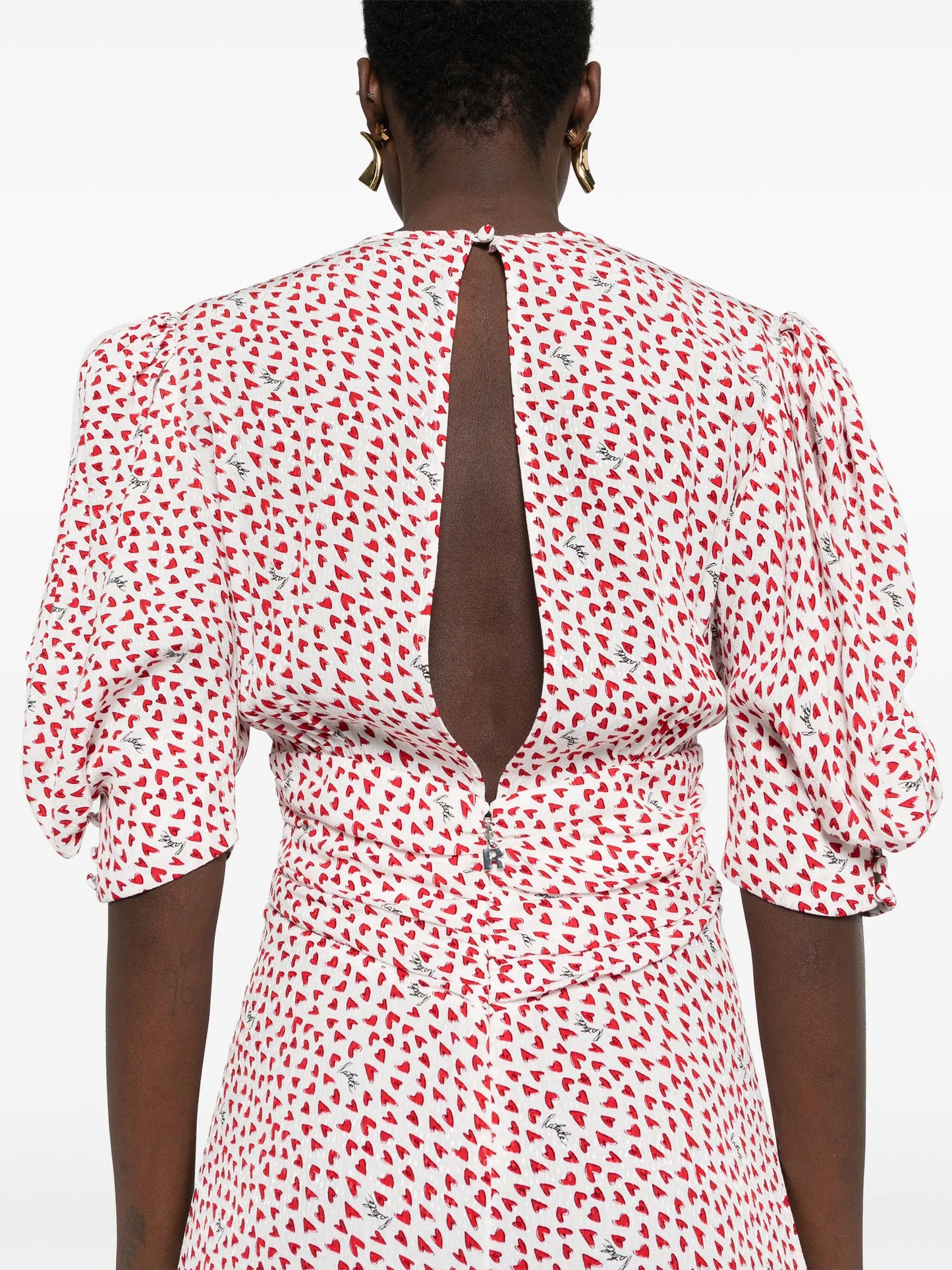 heart-print maxi dress