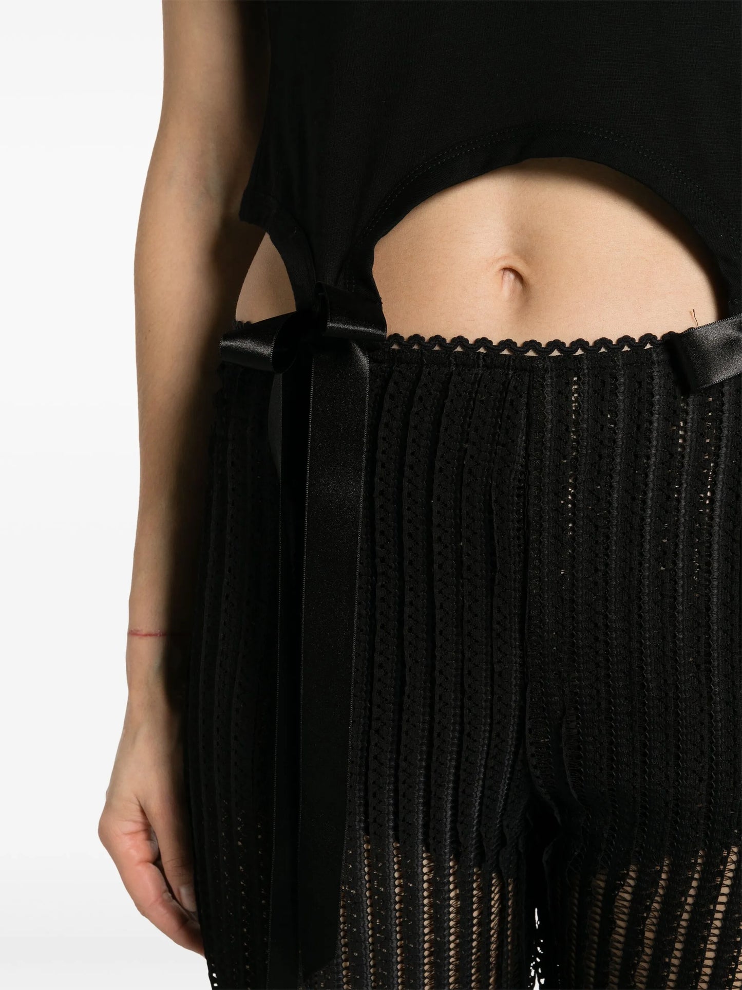 bow-detail cotton dress