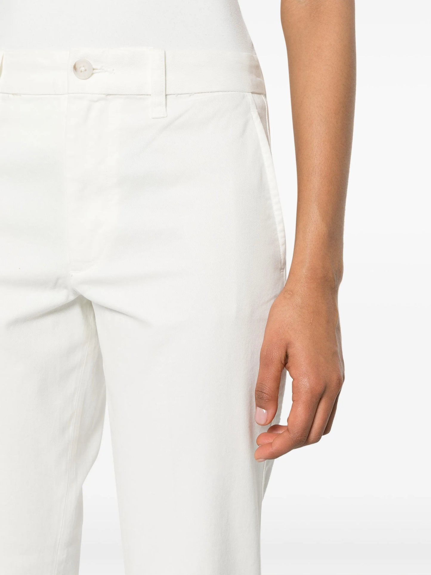 high-waisted slim-fit trousers