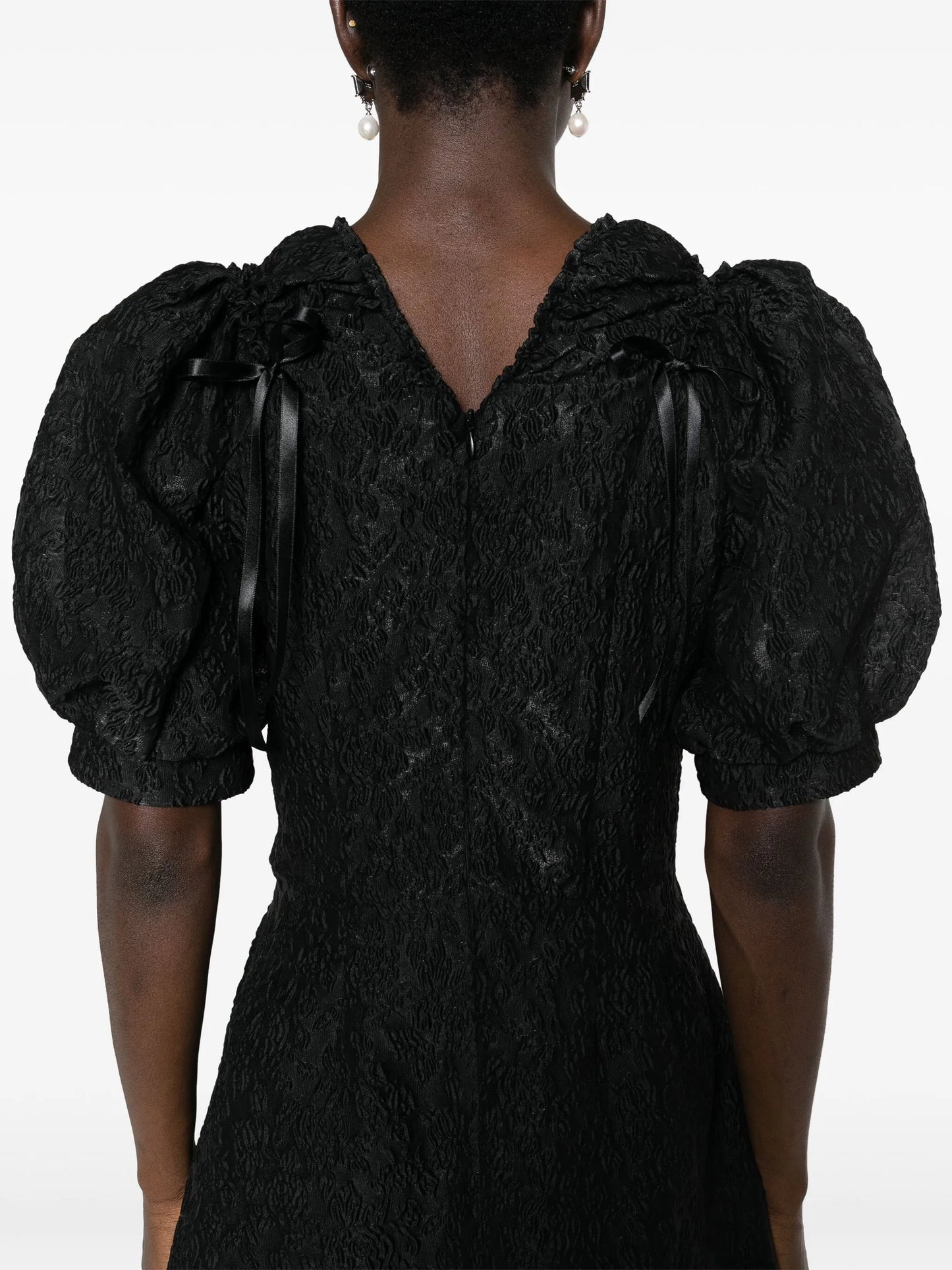 cut-out crinkled midi dress