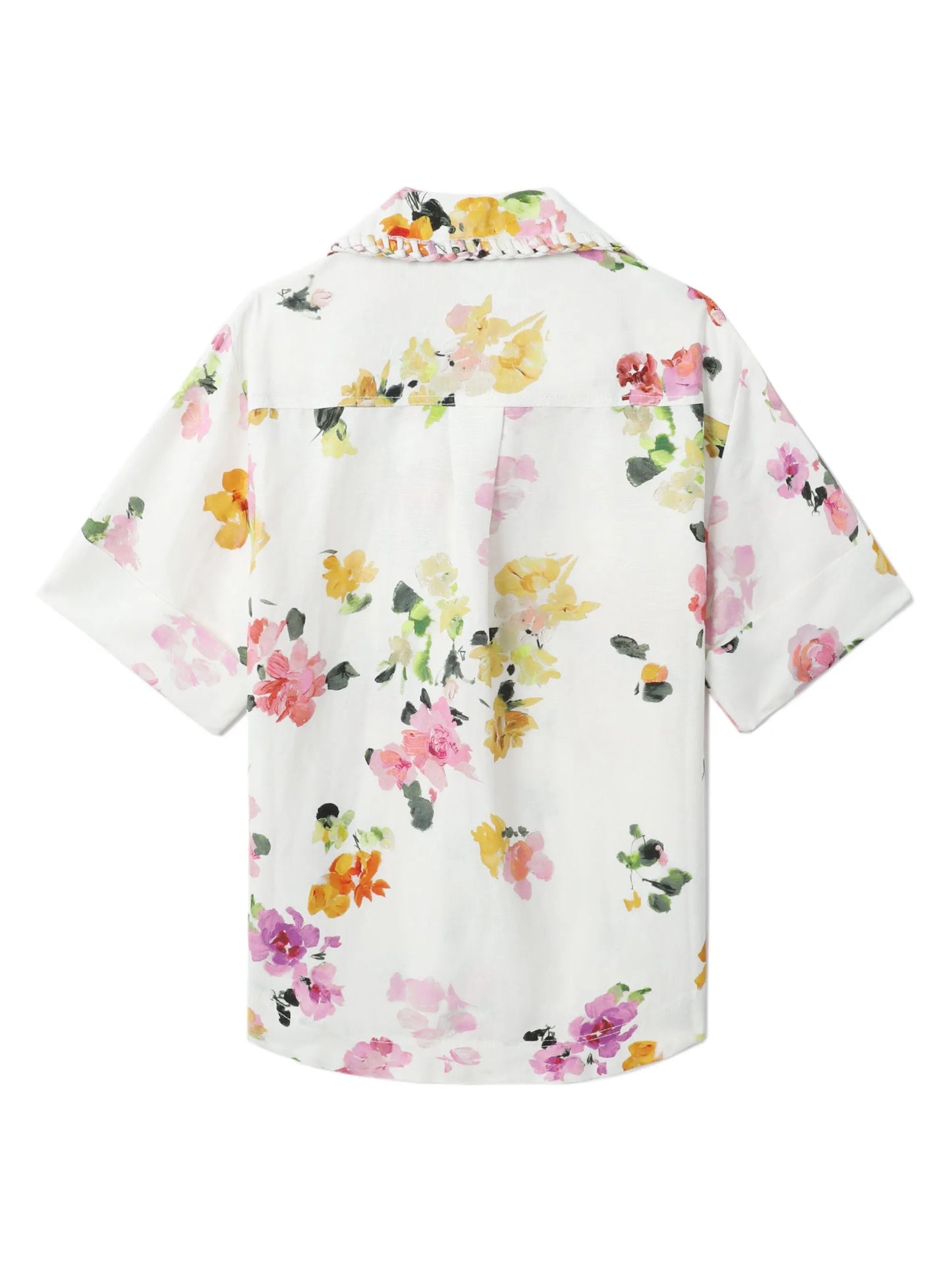 floral-print short-sleeve shirt