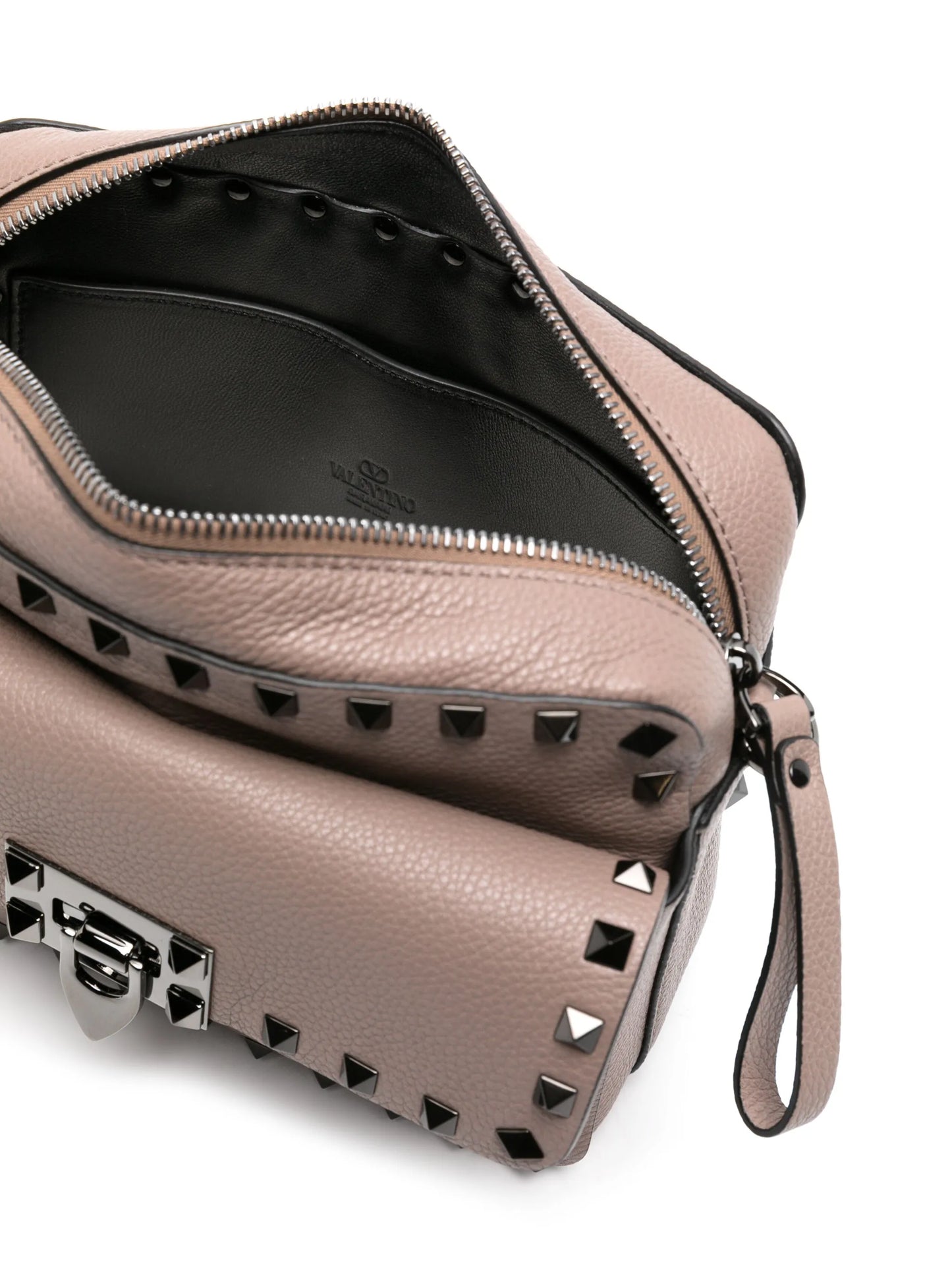 Rockstud leather messenger bag