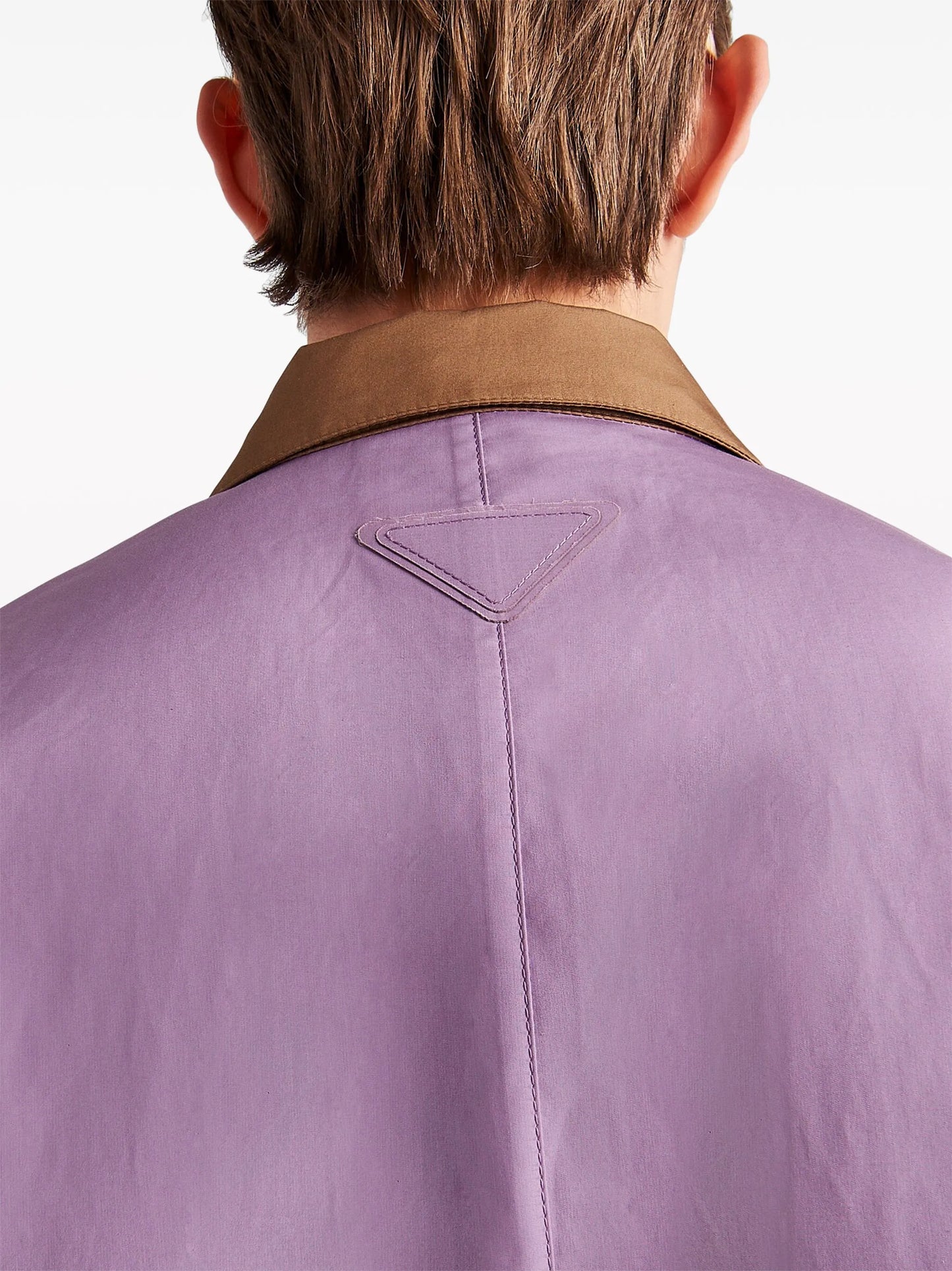 triangle-logo cotton raincoat