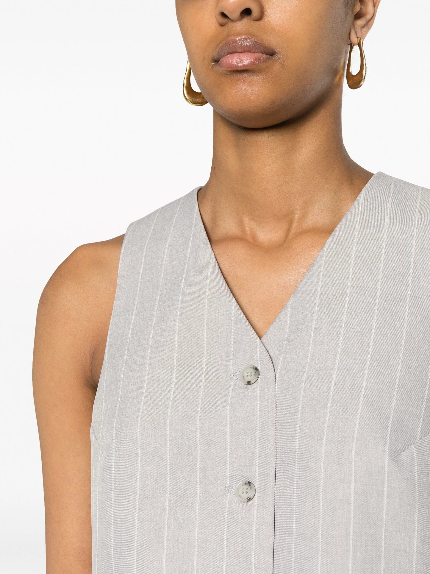 pinstriped tailored vest