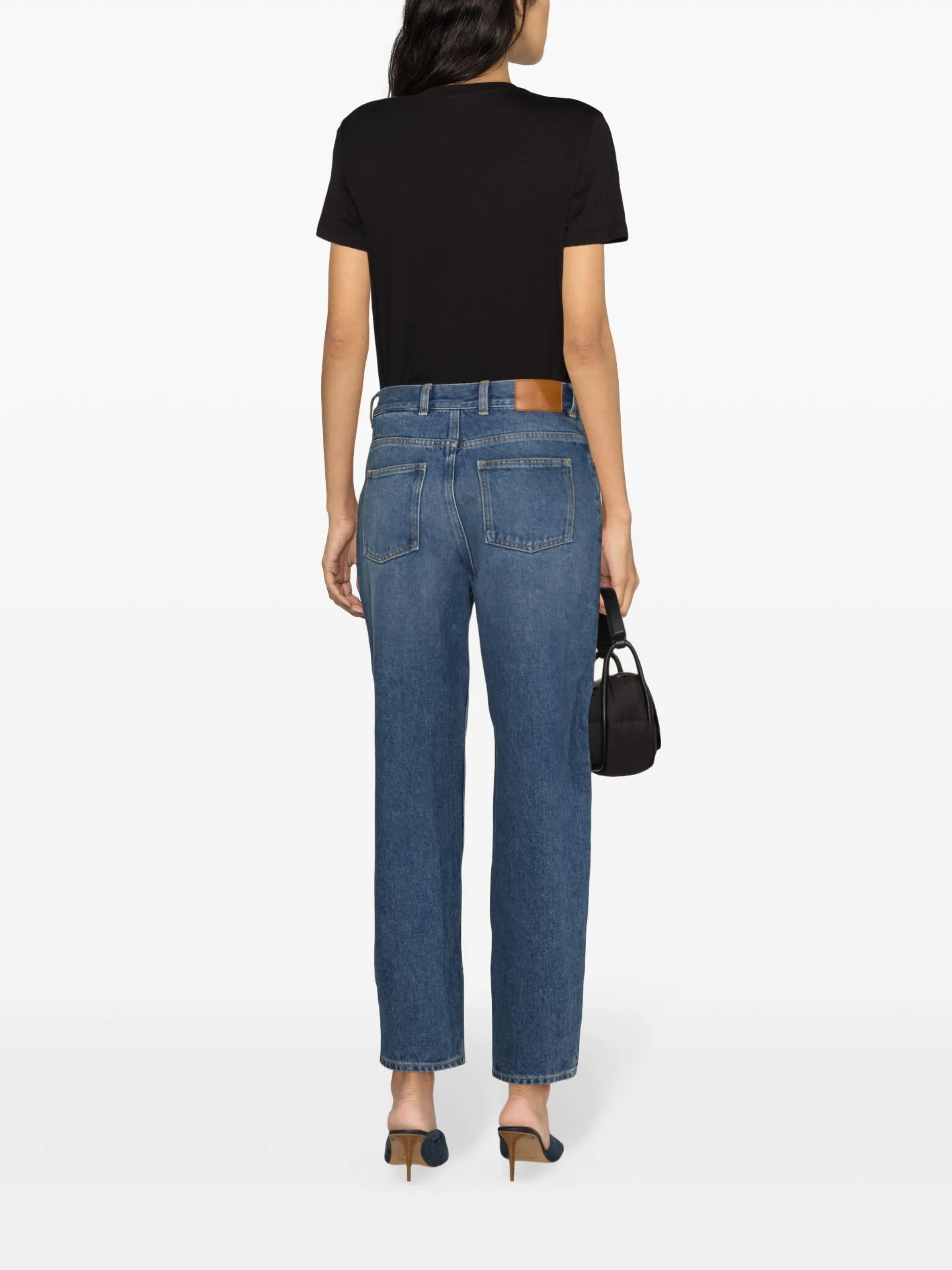 mid-rise straight jeans