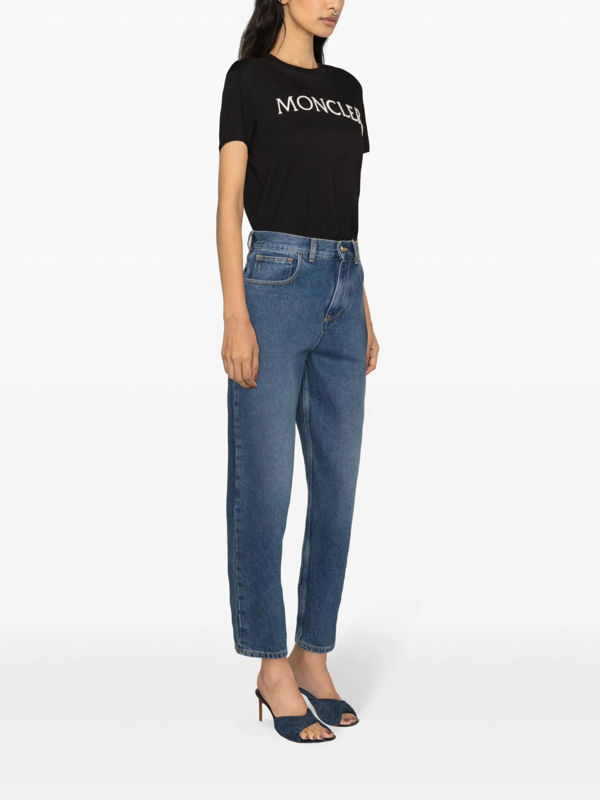 mid-rise straight jeans