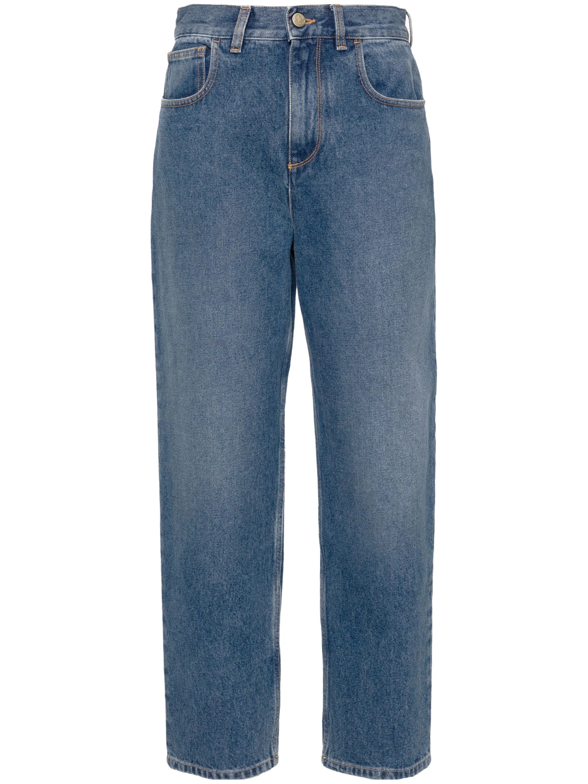 mid-rise straight jeans