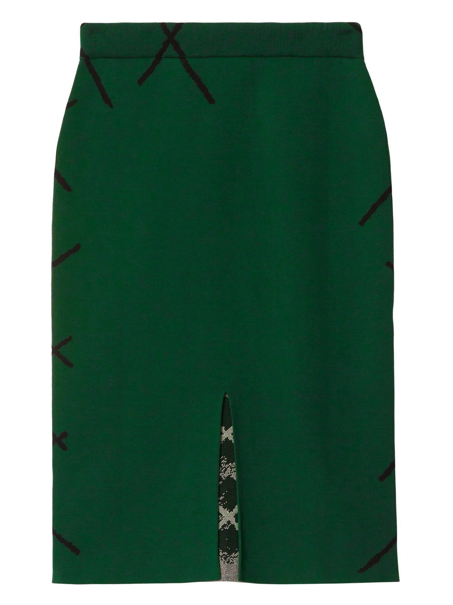 argyle intarsia-knit midi skirt