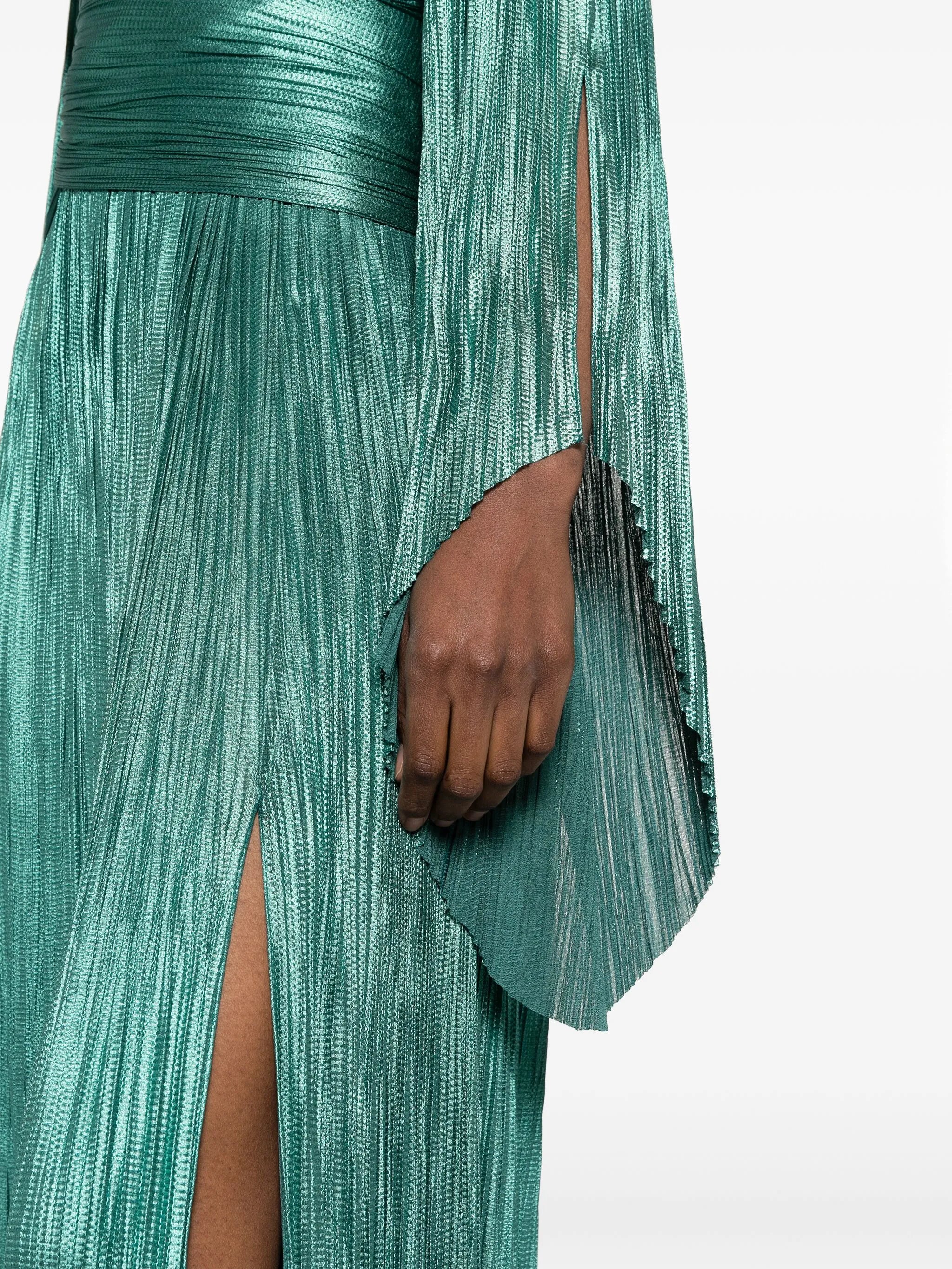 Alana plissé silk gown