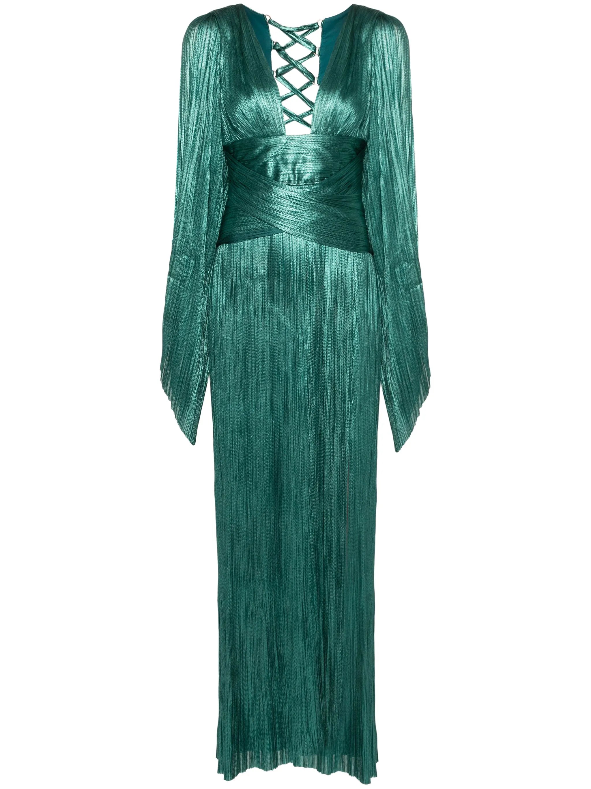 Alana plissé silk gown