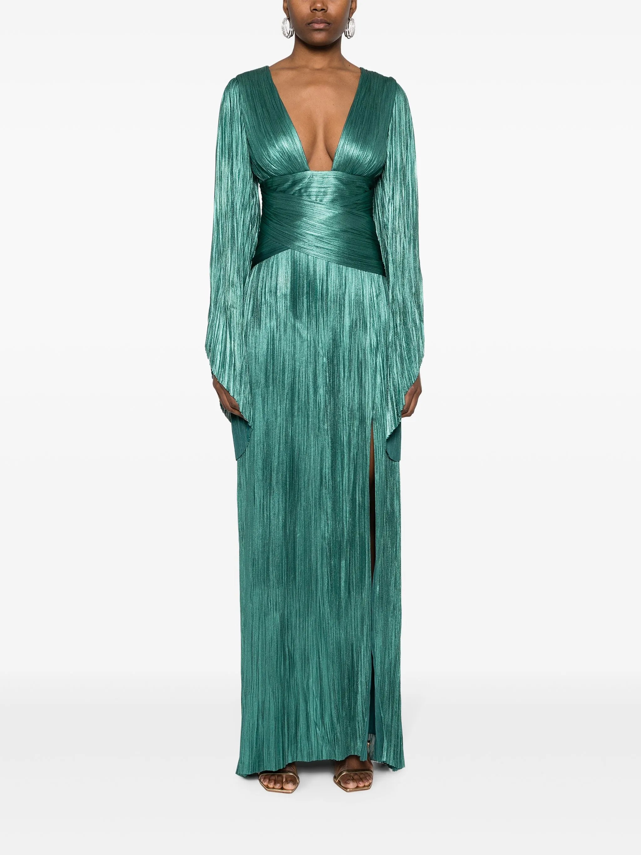 Alana plissé silk gown