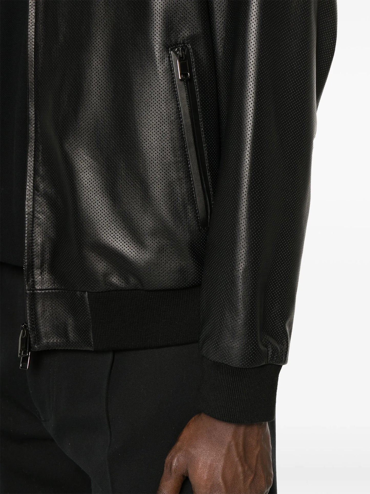 perforated leather jacket