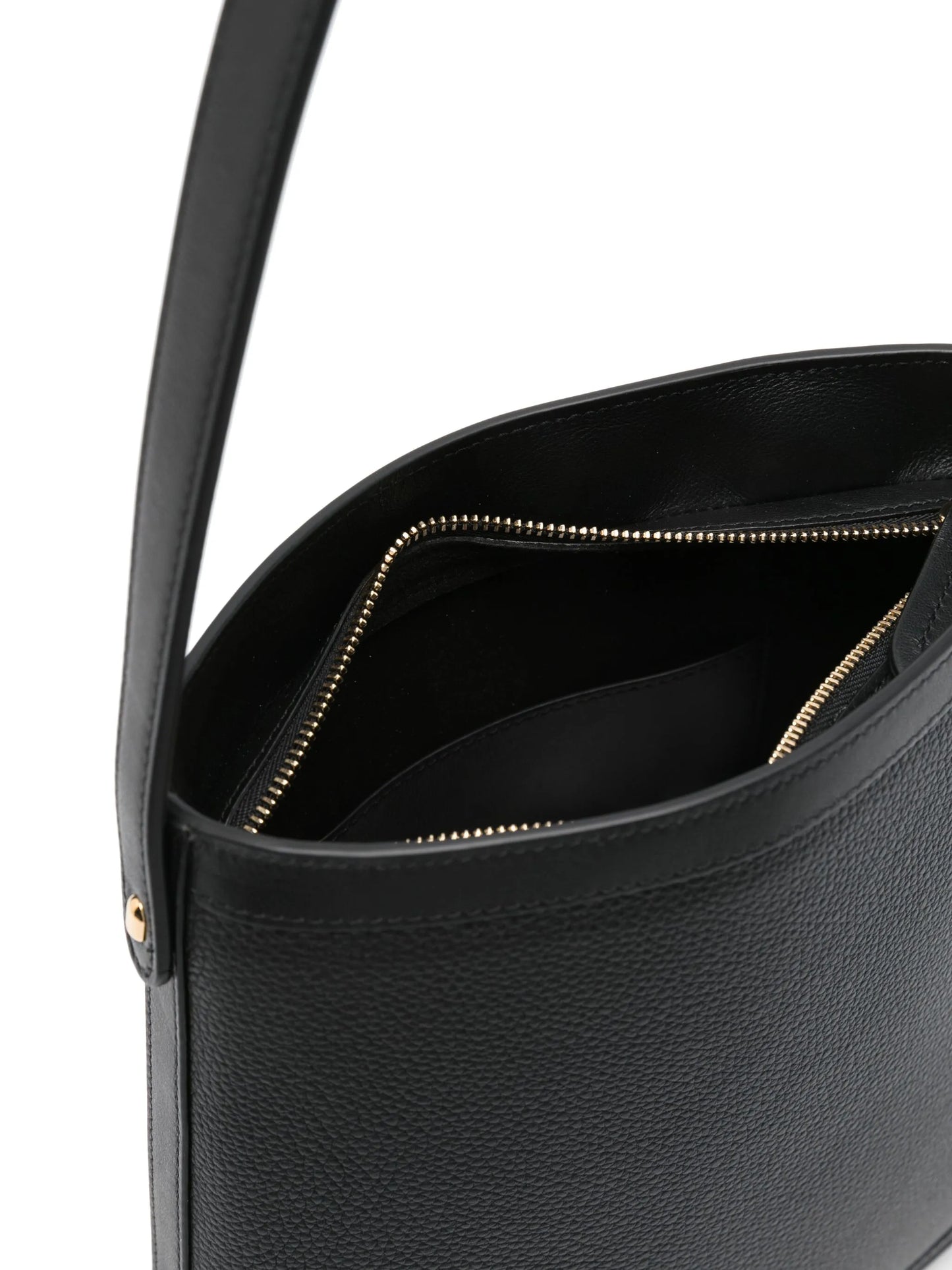 logo-debossed leather shoulder bag