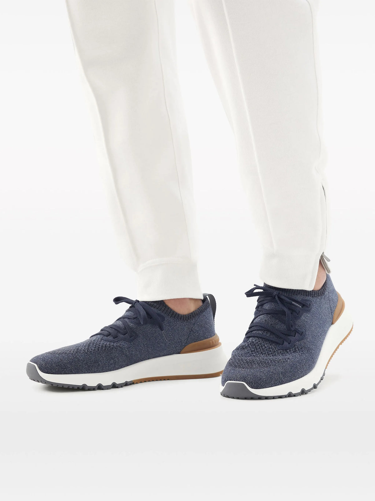 knitted lace-up sneakers