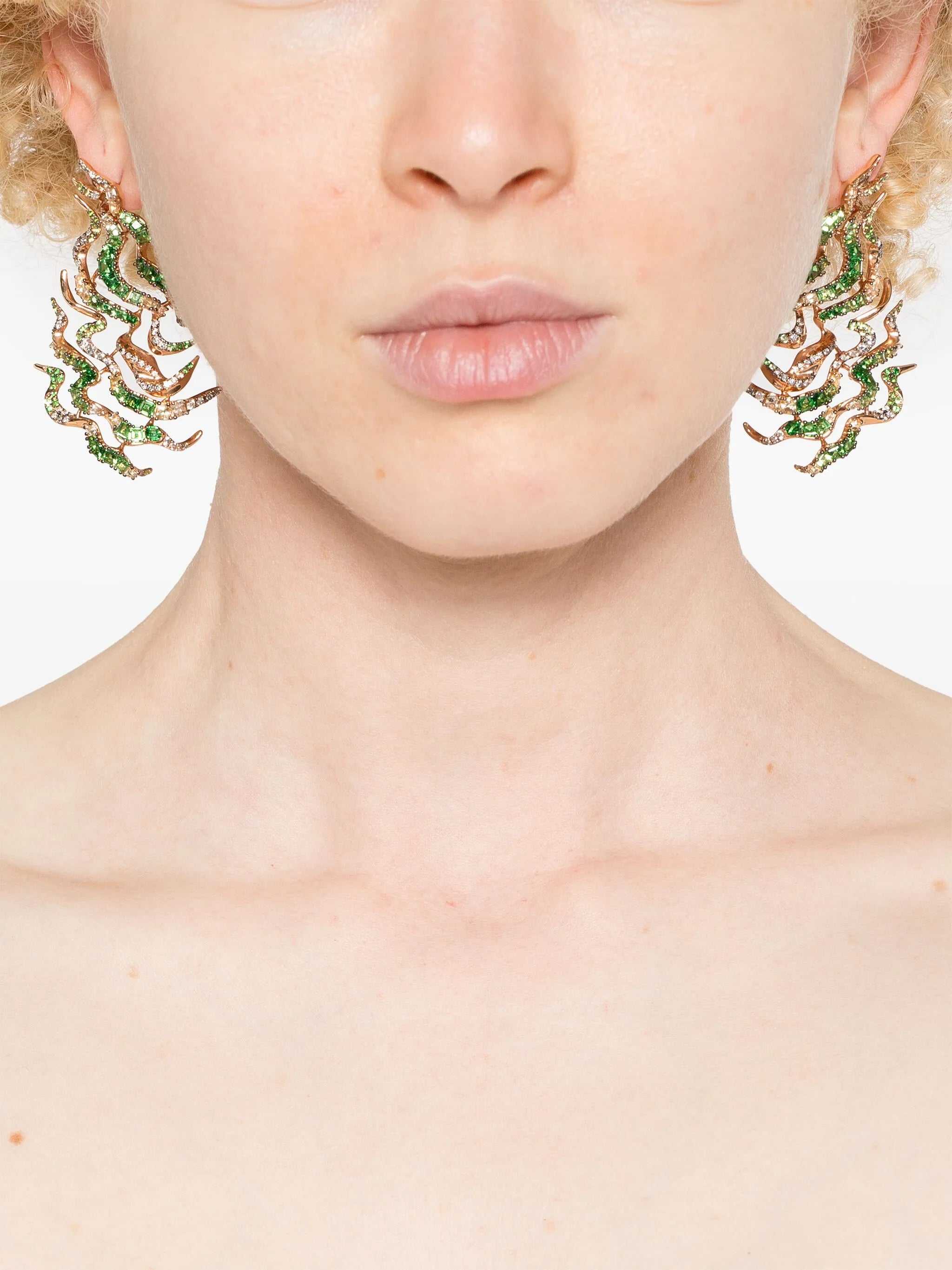 18kt rose gold Smoke Haze multi-stone earrings