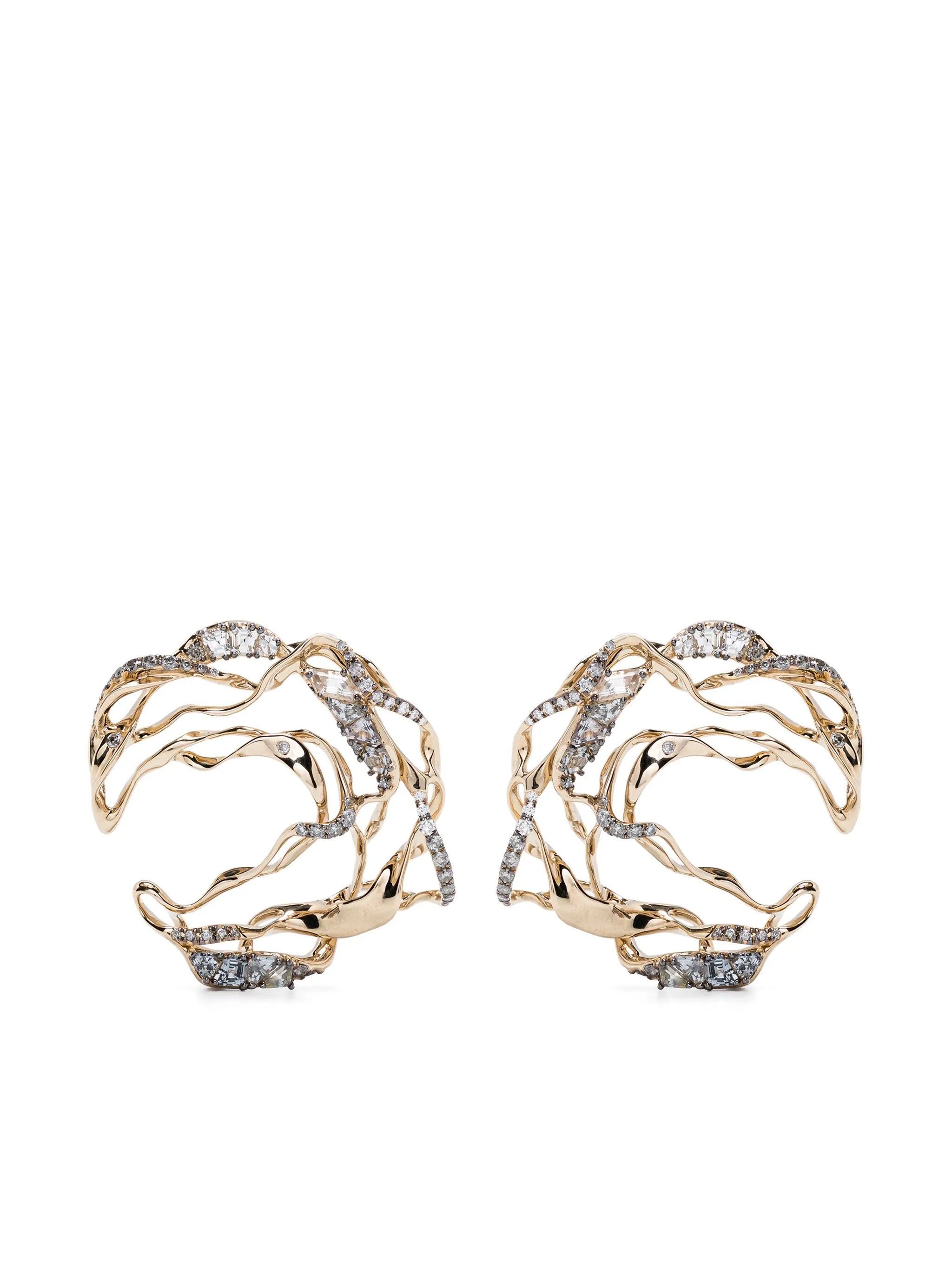 18kt yellow gold Smoulder diamonds earrings