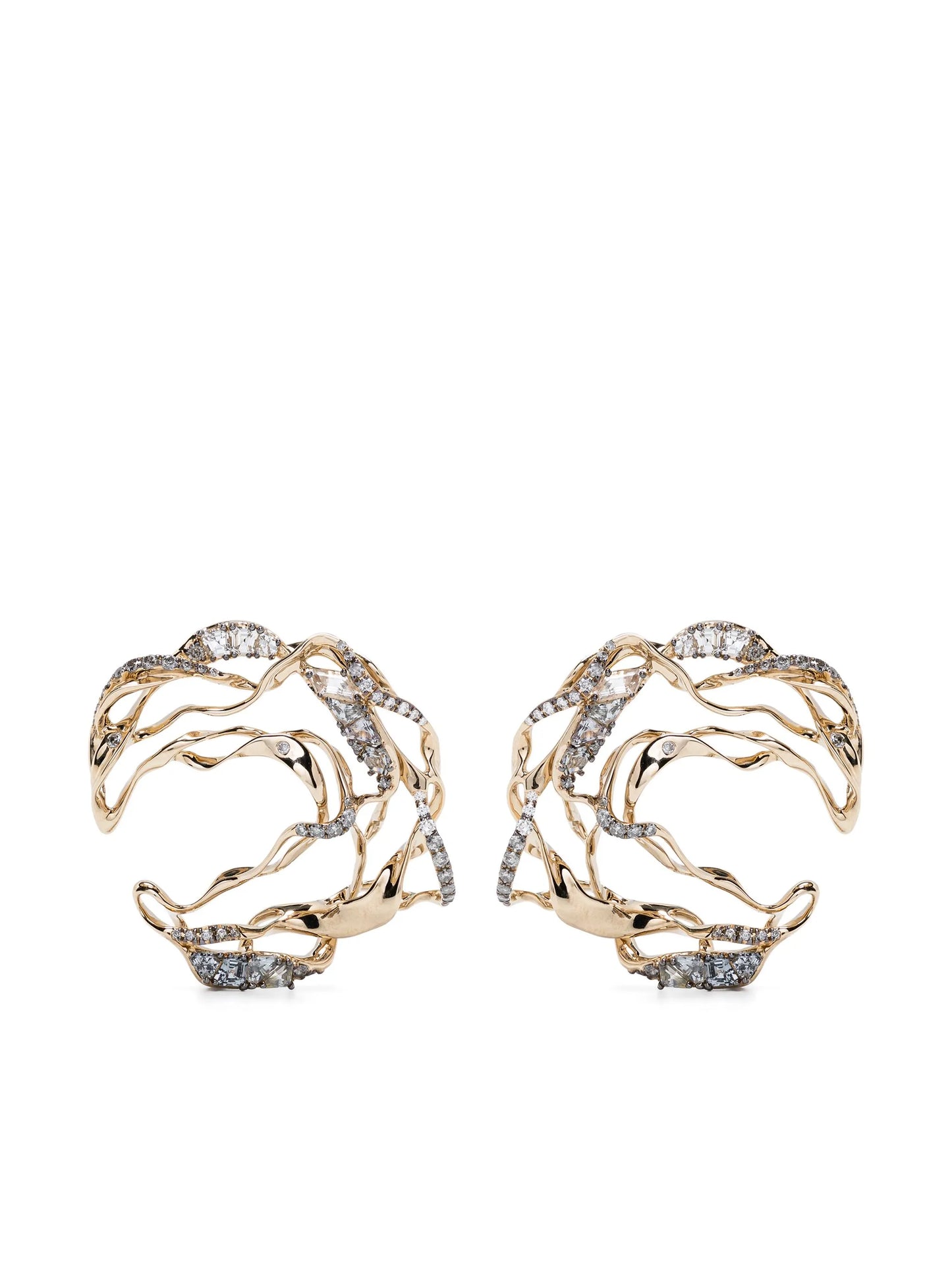 18kt yellow gold Smoulder diamonds earrings